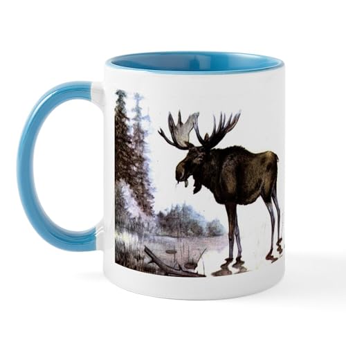 White/Blue Inside - Moose Mug