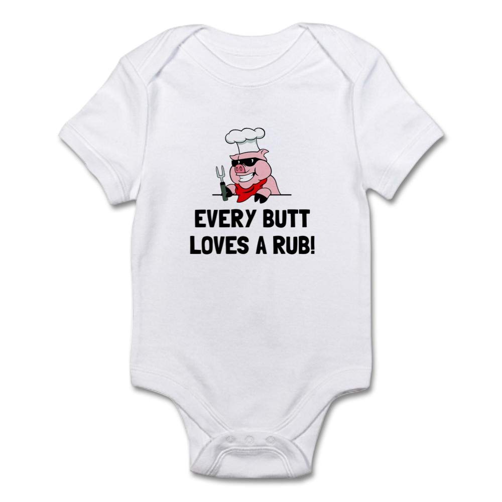 BBQ Butt Loves Rub Baby Bodysuit - Funny Infant Onesie for BBQ Lovers & Grilling Parties - Perfect for Family Cookouts, Father's Day & Summer Gatherings