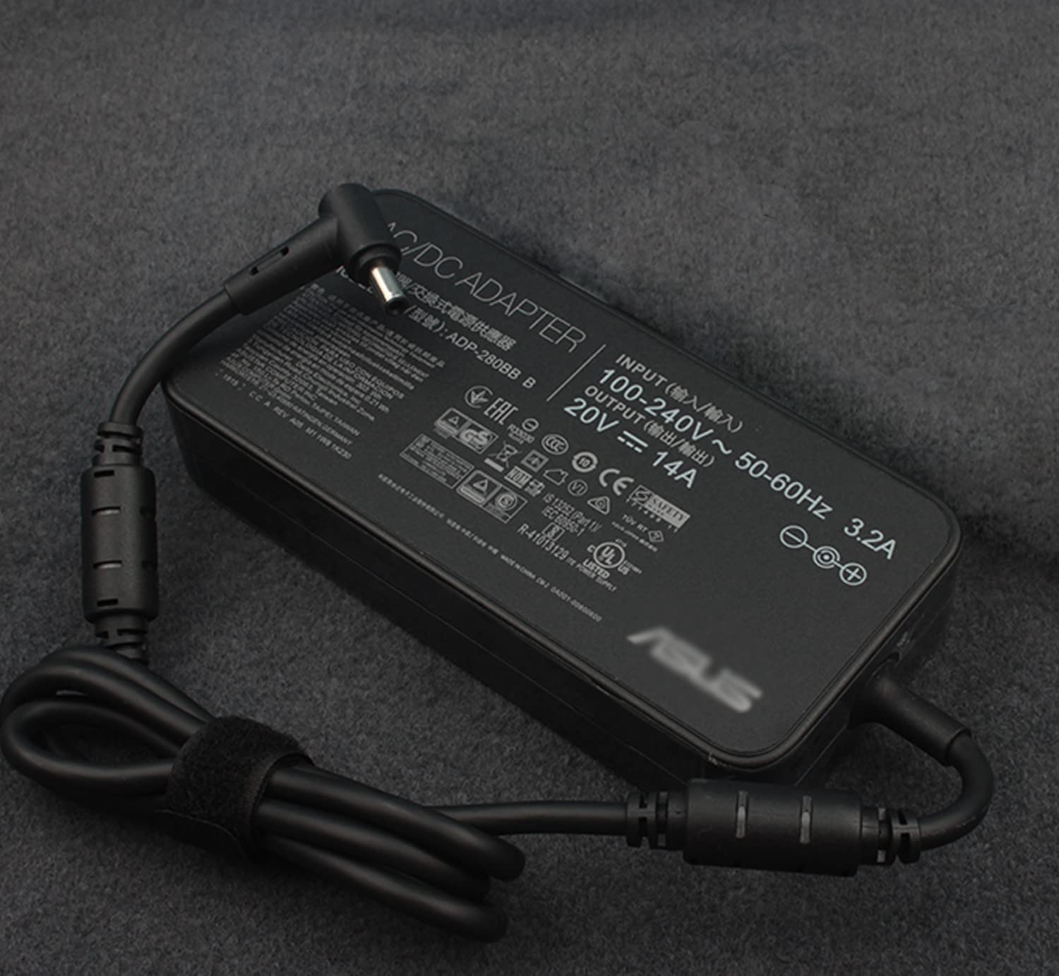 Original ASUS ROG Zephyrus Duo 16 (2022) GX650RX-0002 280W Power Adapter - 20V 14A 35A ADP-280BB B Replacement Charger for Gaming Laptop - Perfect for Travel, Office & Home Use