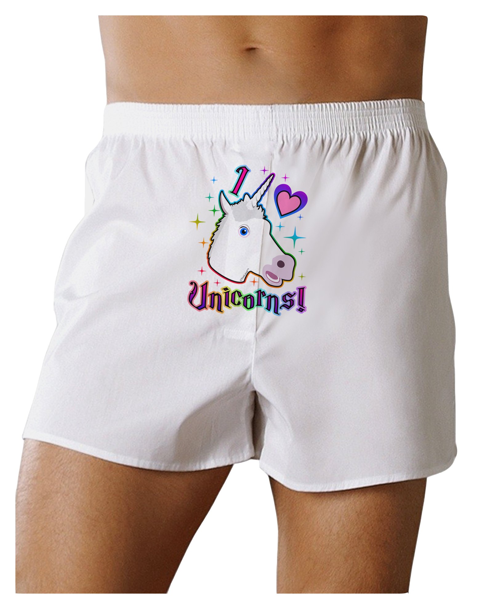 TooLoud I Love Unicorns Printed Boxer Shorts for Men - Soft Cotton Underwear for Casual Wear, Sleep & Lounge