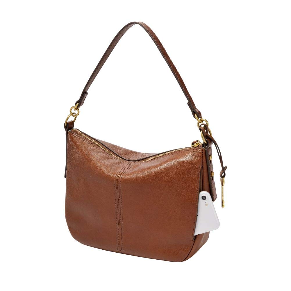 Fossil Women's Jolie Leather Crossbody Handbag & Logan Faux Leather RFID Wallet Set - Brown - Perfect for Work, Travel & Everyday Use