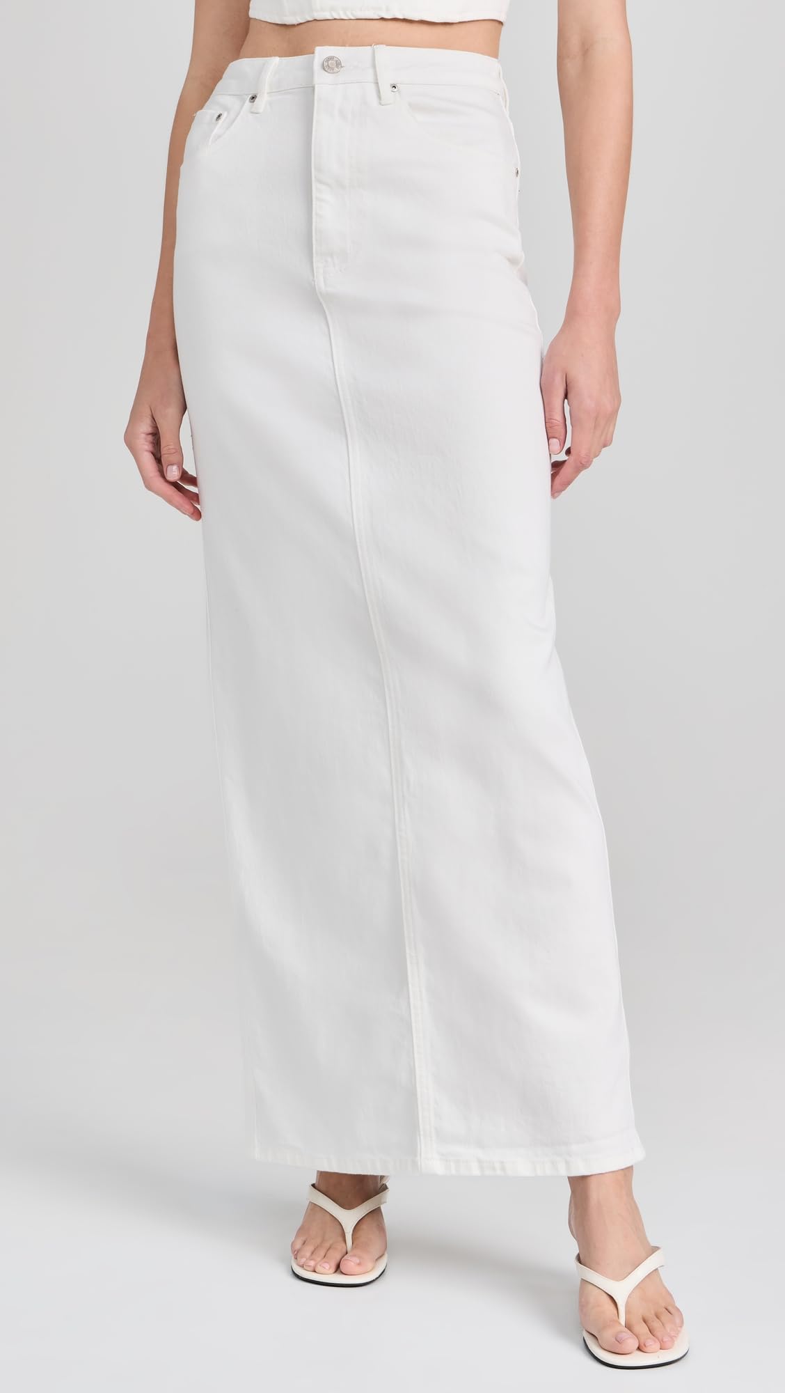 AFRM Women's Amiri Maxi Pencil Skirt with Back Slit - Elegant Bodycon Stretch Midi Skirt for Office, Party & Formal Occasions