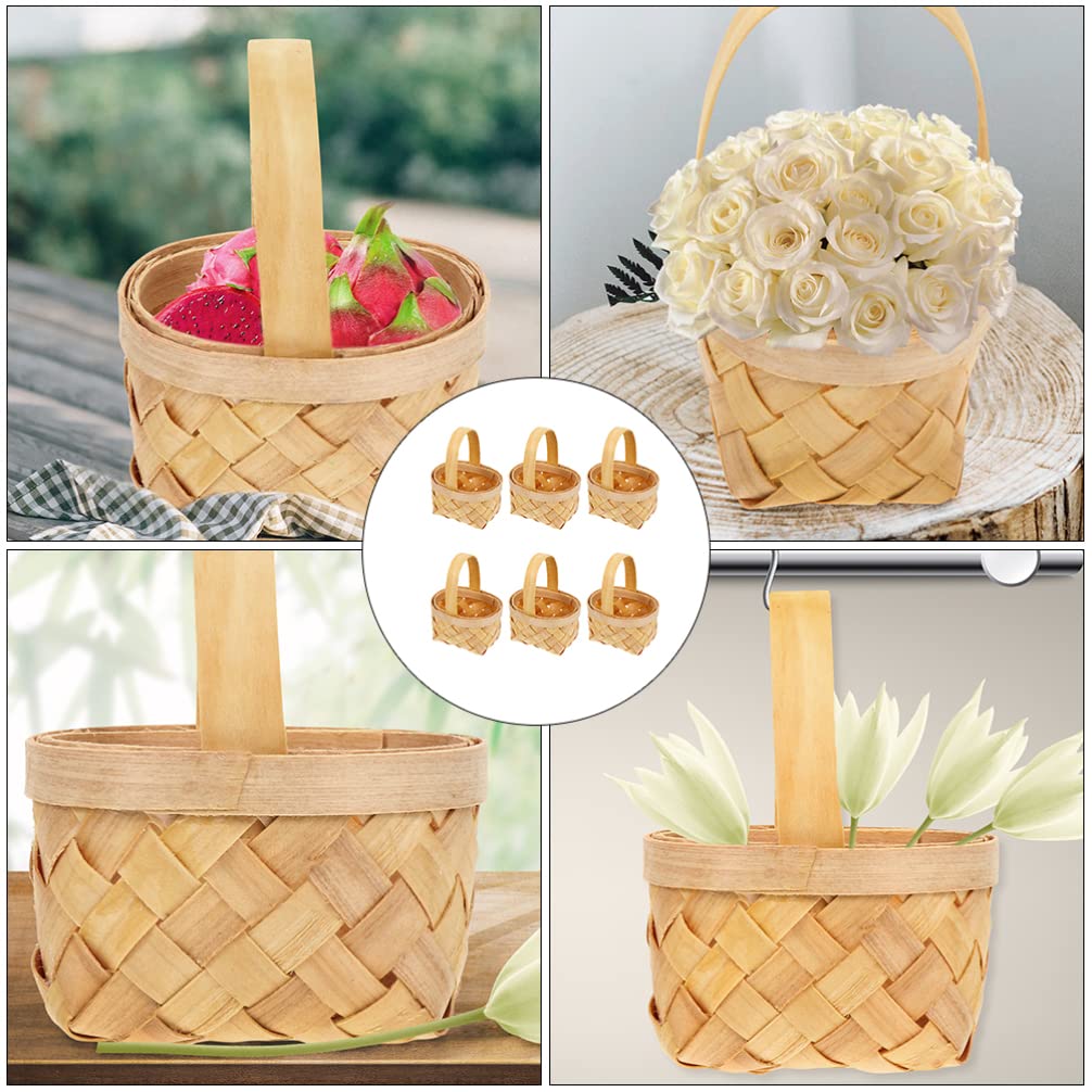 18-Piece Handwoven Wooden Baskets Set - Decorative Storage Baskets for Wedding, Candy, Flowers & Home Organization - Multipurpose Woven Baskets for Living Room, Kitchen, Bathroom & Party Decor