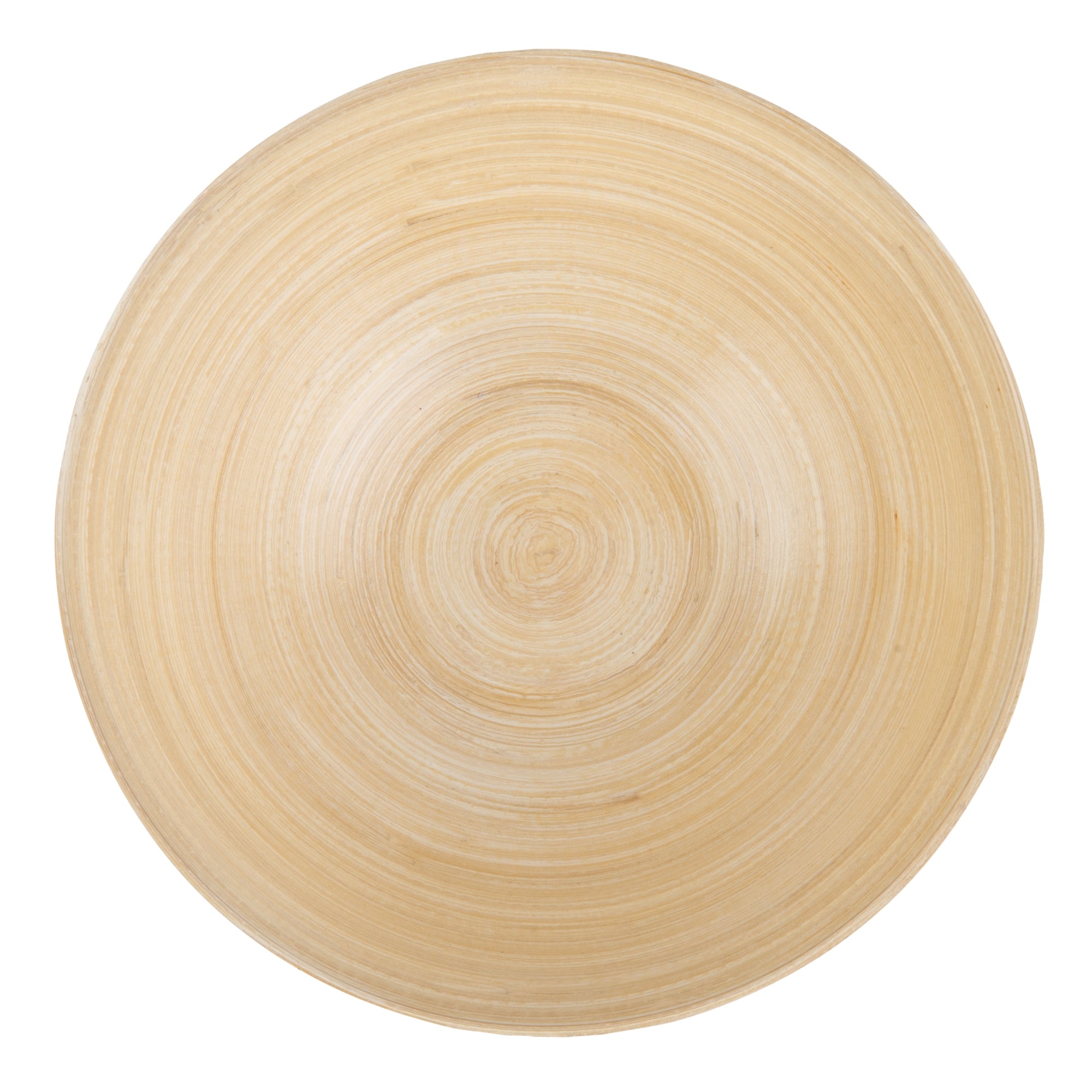 Bambuddha 29 oz Round White Spun Bamboo Serving Bowl - Eco-Friendly, Durable 8.25