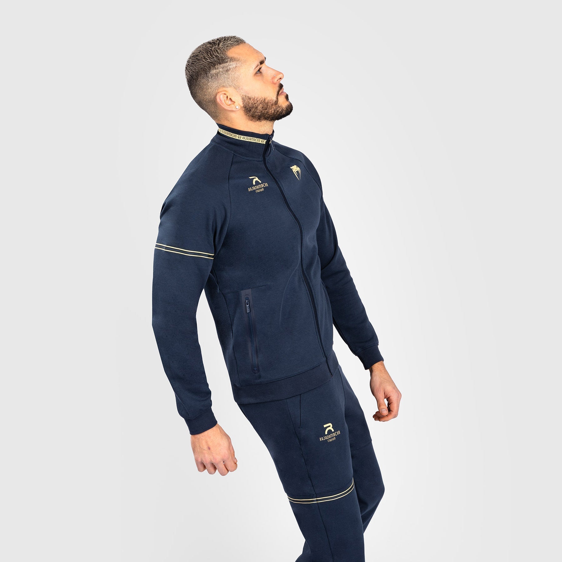 RAJADAMNERN x VENUM Muay Thai Track Jacket - Premium Navy Blue Training Jacket for MMA, Boxing & Martial Arts | Gym Workout & Streetwear Fashion