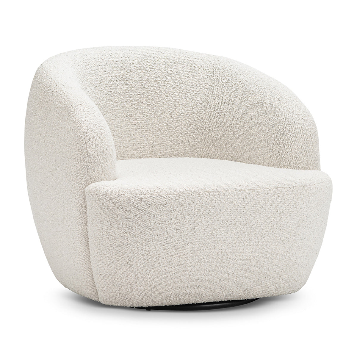 Elise Boucle Swivel Armchair - Modern Velvet Accent Chair for Living Room, Bedroom & Office - 360° Rotating Lounge Chair with Sturdy Metal Base - Perfect for Reading, Relaxing & Home Decor