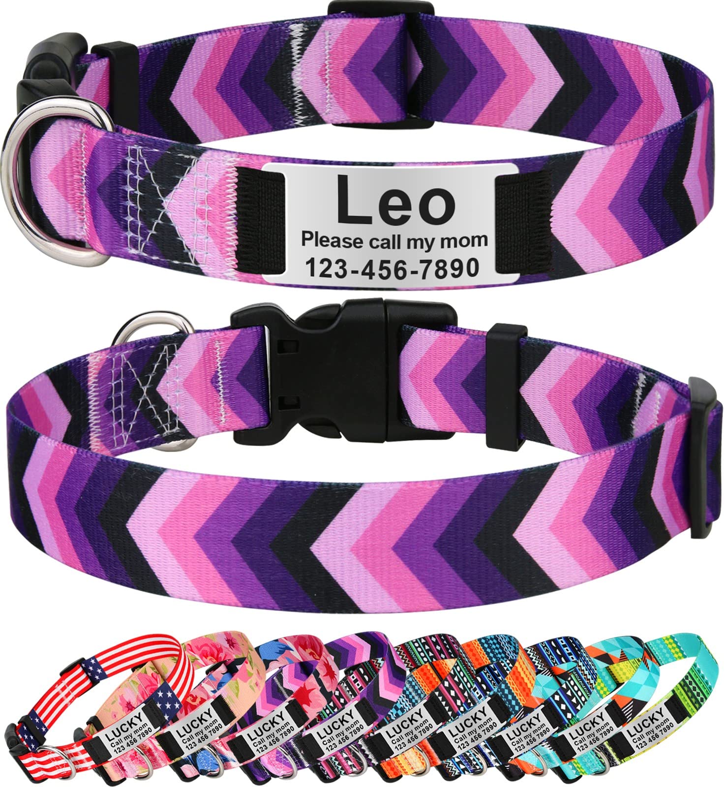 Taglory Unique Designer Soft Dog Collar - Adjustable Western Style Pet Collar for Small, Medium & Large Dogs - Perfect for Daily Walks, Training & Outdoor Adventures