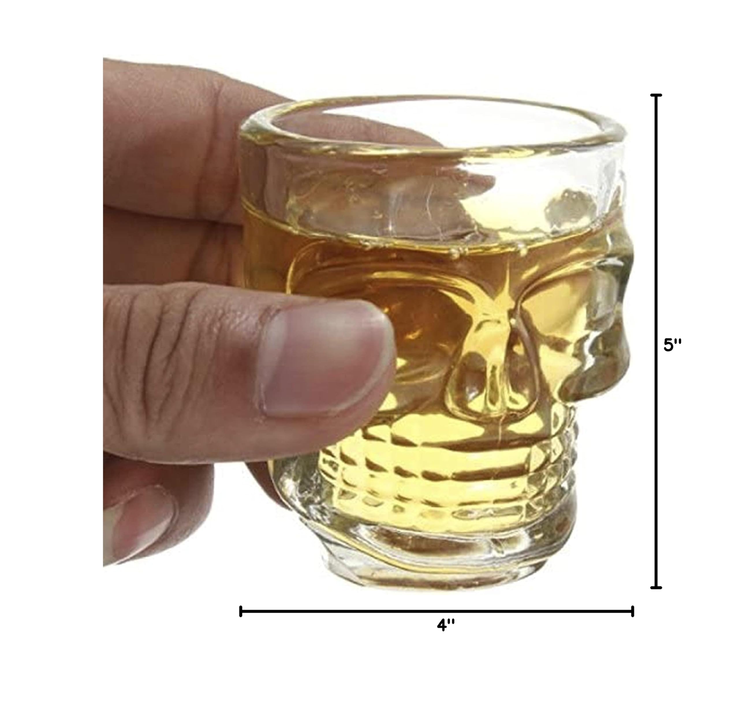 Halloween Skull Shot Glass Set of 2 - Unique Party Cups for Halloween, Themed Parties & Celebrations - Perfect for Cocktails, Shots & Spooky Decor