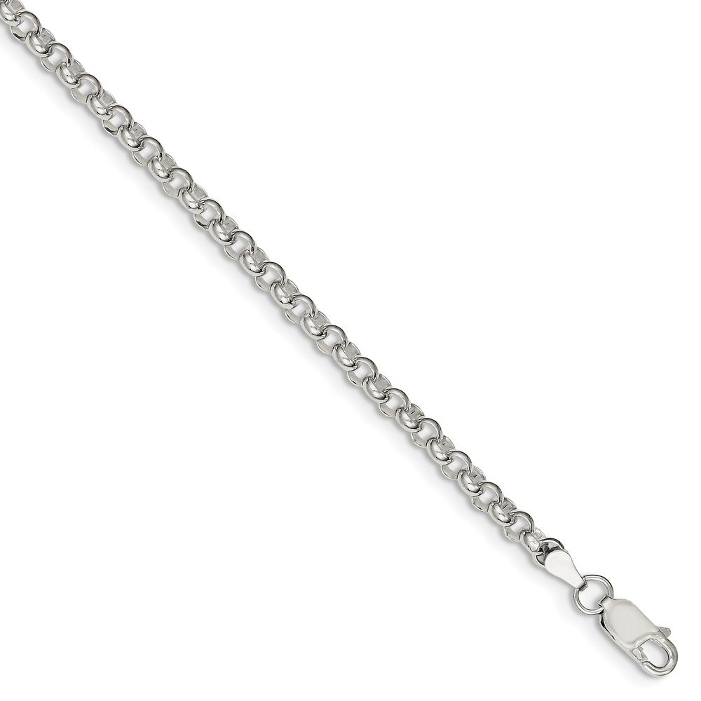 Sonia Jewels 925 Sterling Silver 4mm Rolo Chain Bracelet with Secure Lobster Clasp - 7.5 Inch Adjustable Women's Jewelry for Everyday Wear, Gifts & Special Occasions
