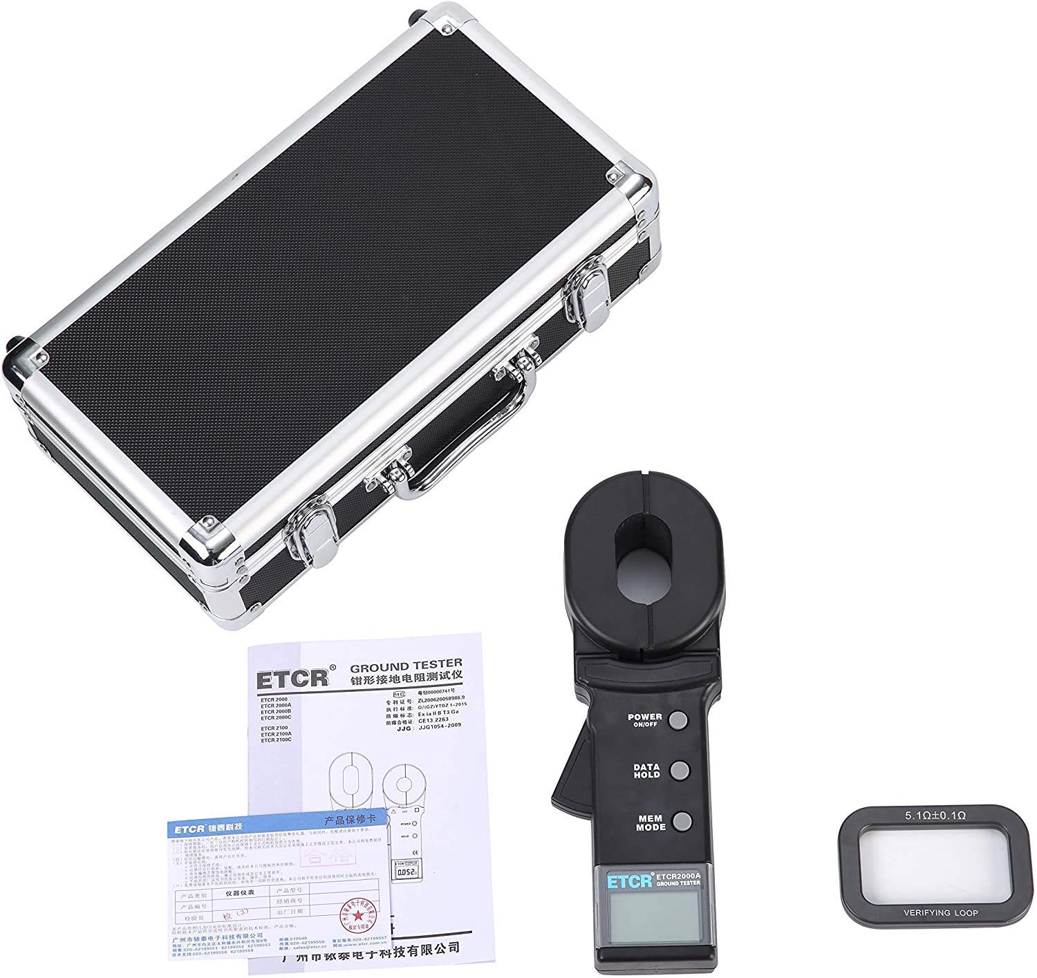 ETCR2000C Digital Clamp Meter - Earth Ground Resistance Tester with Data Storage, Alarm System, Leakage Current & Resistance Measurement | Perfect for Electricians, HVAC Technicians & Industrial Maintenance