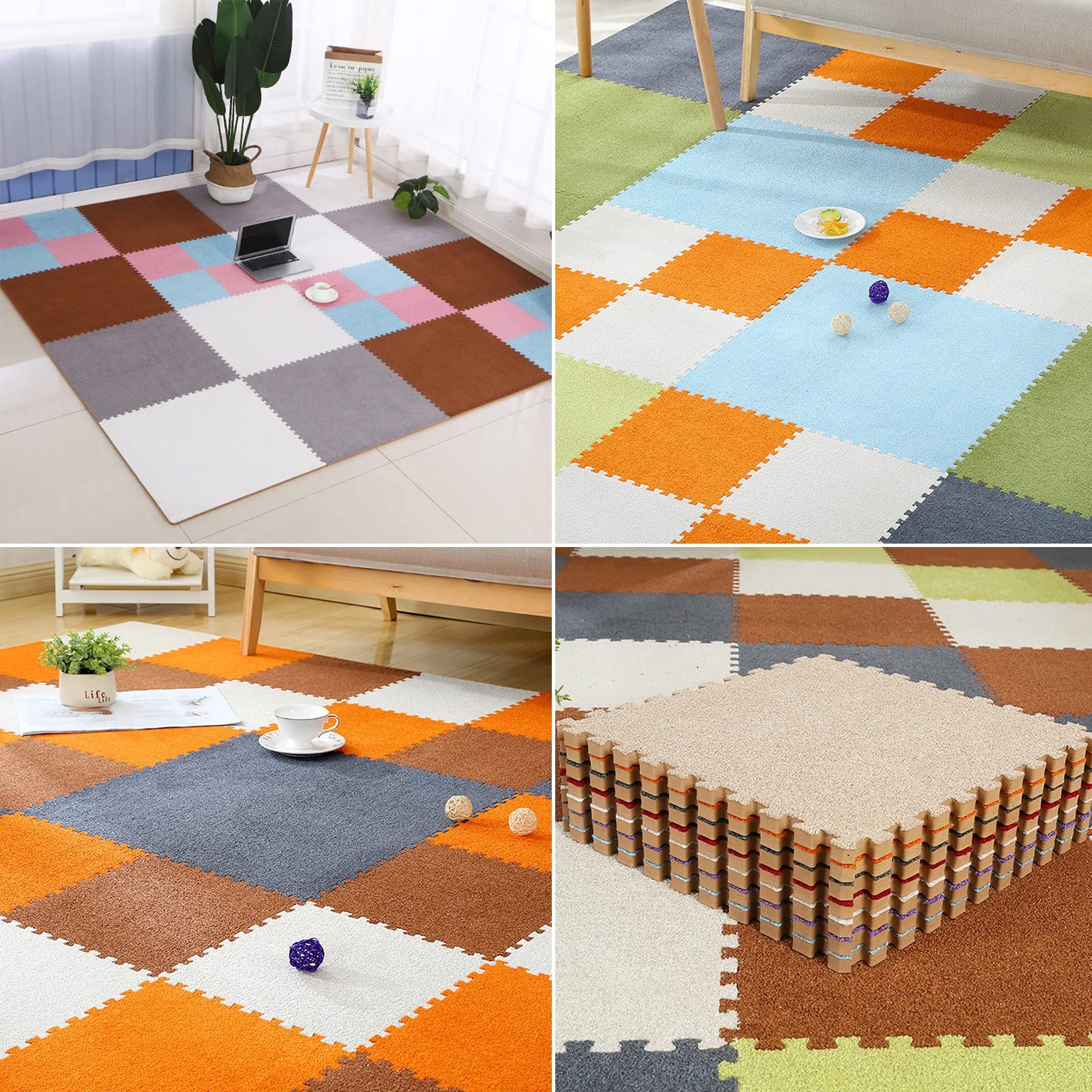 Soft Interlocking Foam Floor Mats - Washable, Non-Slip Puzzle Play Mats for Kids & Toddlers - 60x60x1.0cm (20 Tiles, Gray) - Perfect for Nursery, Playroom, Gym & Home Floor Protection