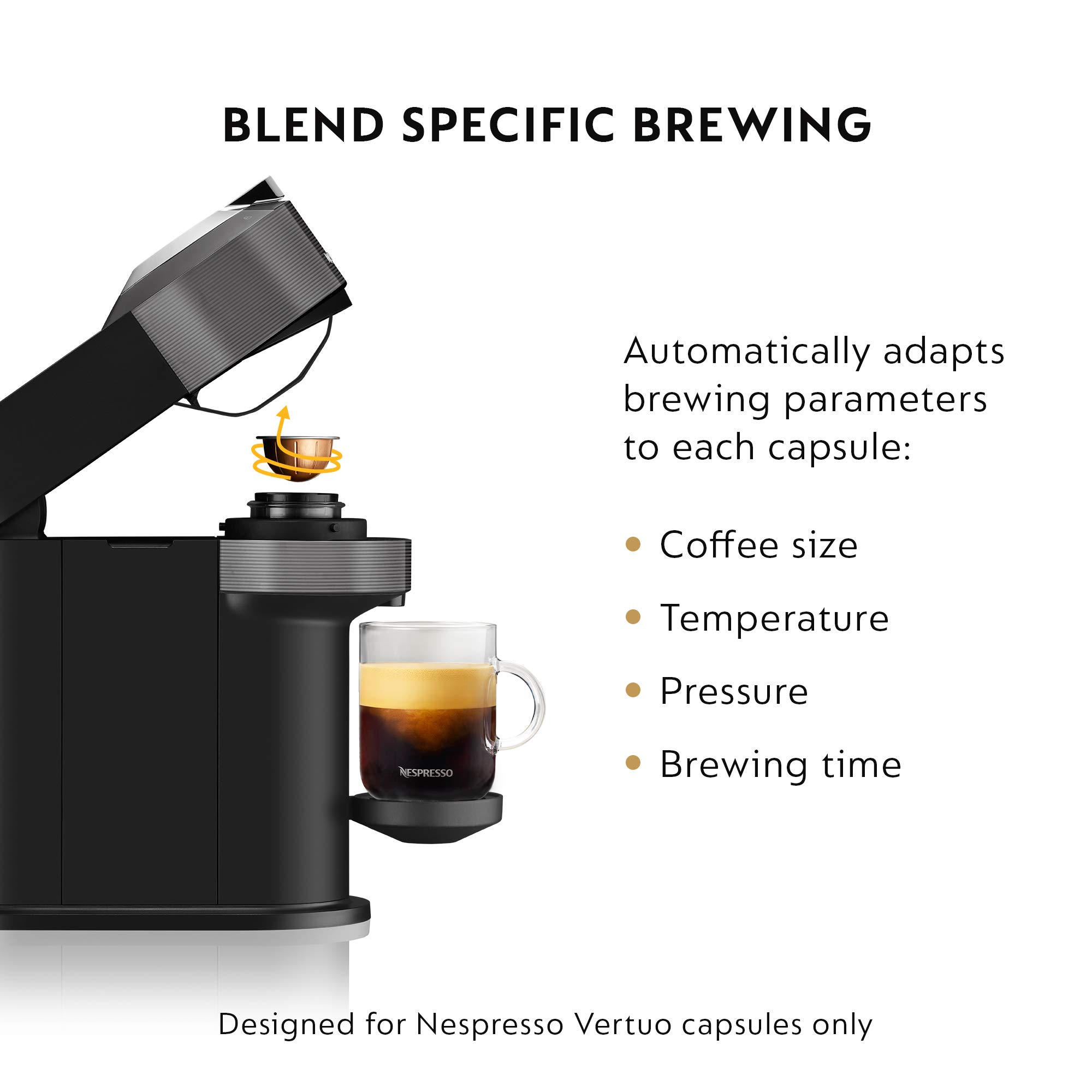 Nespresso Vertuo Next Coffee and Espresso Machine - Single Serve Pod Brewer, Dark Gray | Perfect for Home, Office & Gifts
