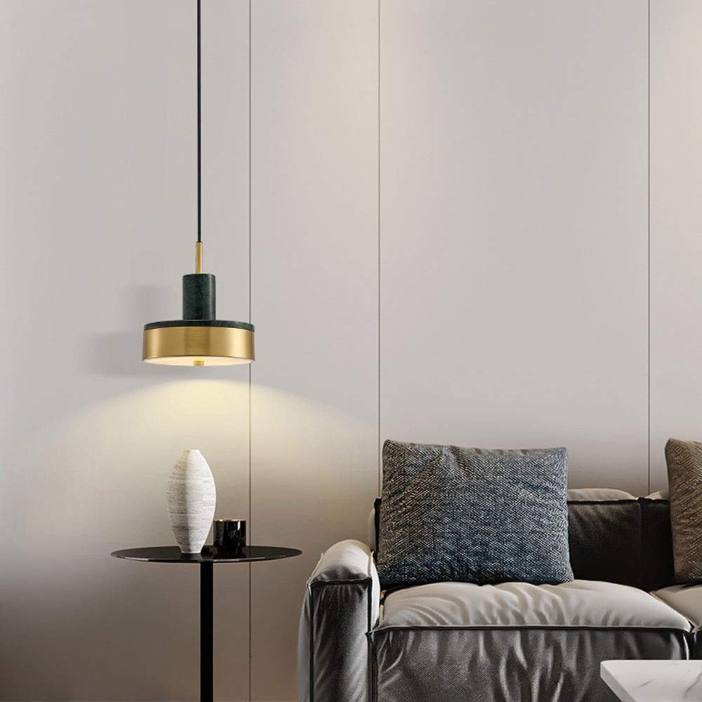 Modern LED Ceiling Pendant Light - 12W Marble Hanging Chandelier with Nordic Design for Living Room, Dining Room, Bedroom & Restaurant - Energy Efficient Suspension Lighting for Home Decor and Commercial Spaces