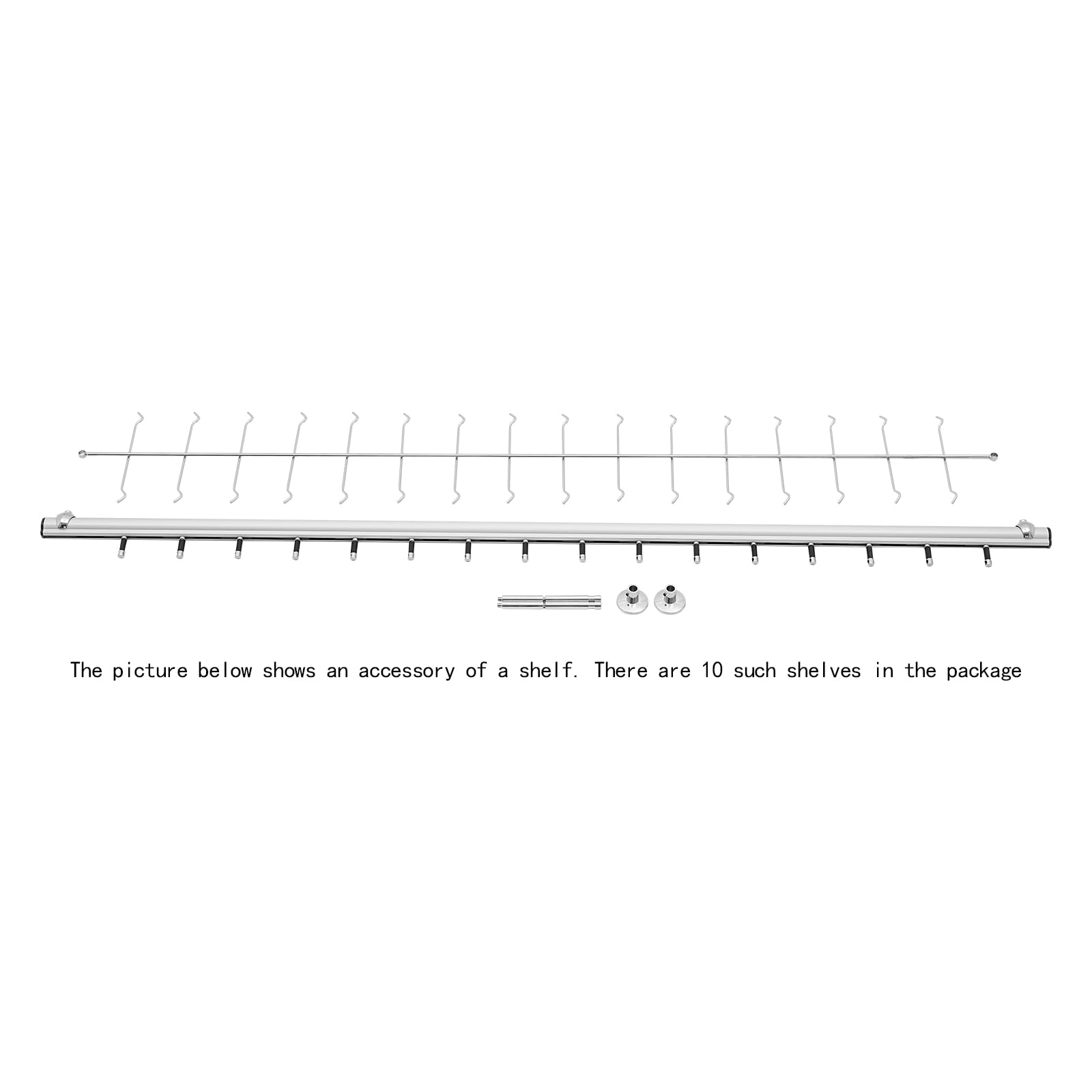 10-Pack Wall Mounted Sunglasses Organizer Rack - 4ft Eyeglass Frame Display Stand Holds 16 Pairs, Decorative Storage Solution for Sunglasses & Eyewear - Perfect for Retail Stores, Bedroom Closet, or Bathroom Organization