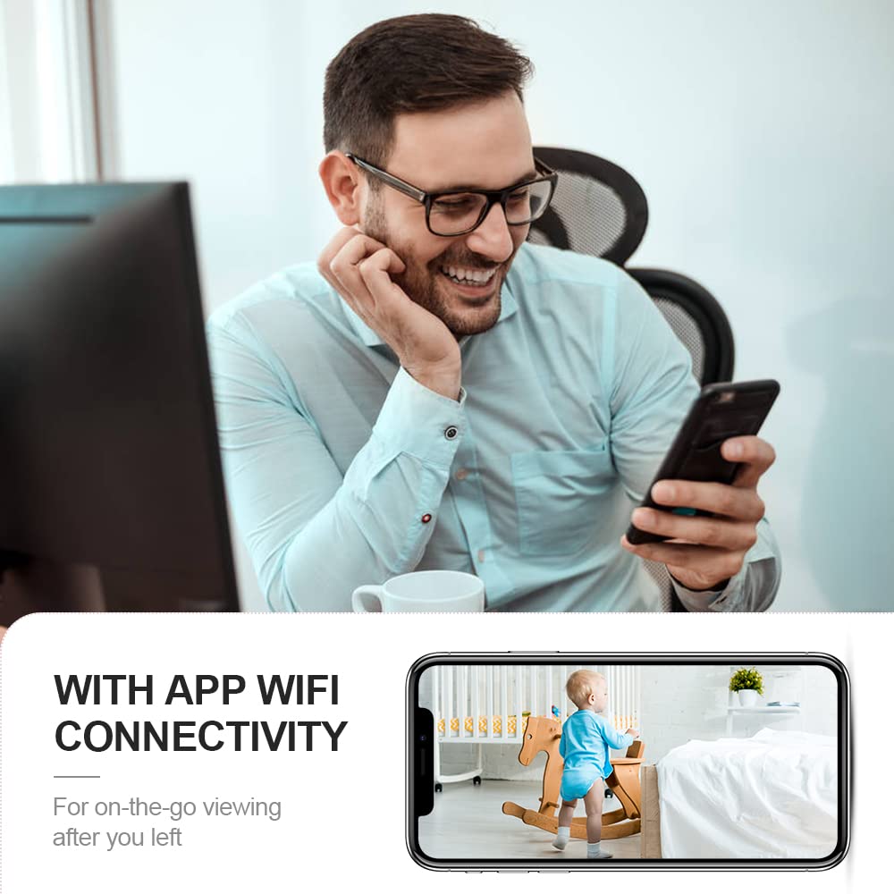 4K HD Mini Wireless WiFi Security Camera - Indoor Home Surveillance, Pet & Nanny Cam with Motion Detection & Night Vision | APP Control, Battery Powered | Perfect for Baby Monitoring, Room Security & Pet Watching