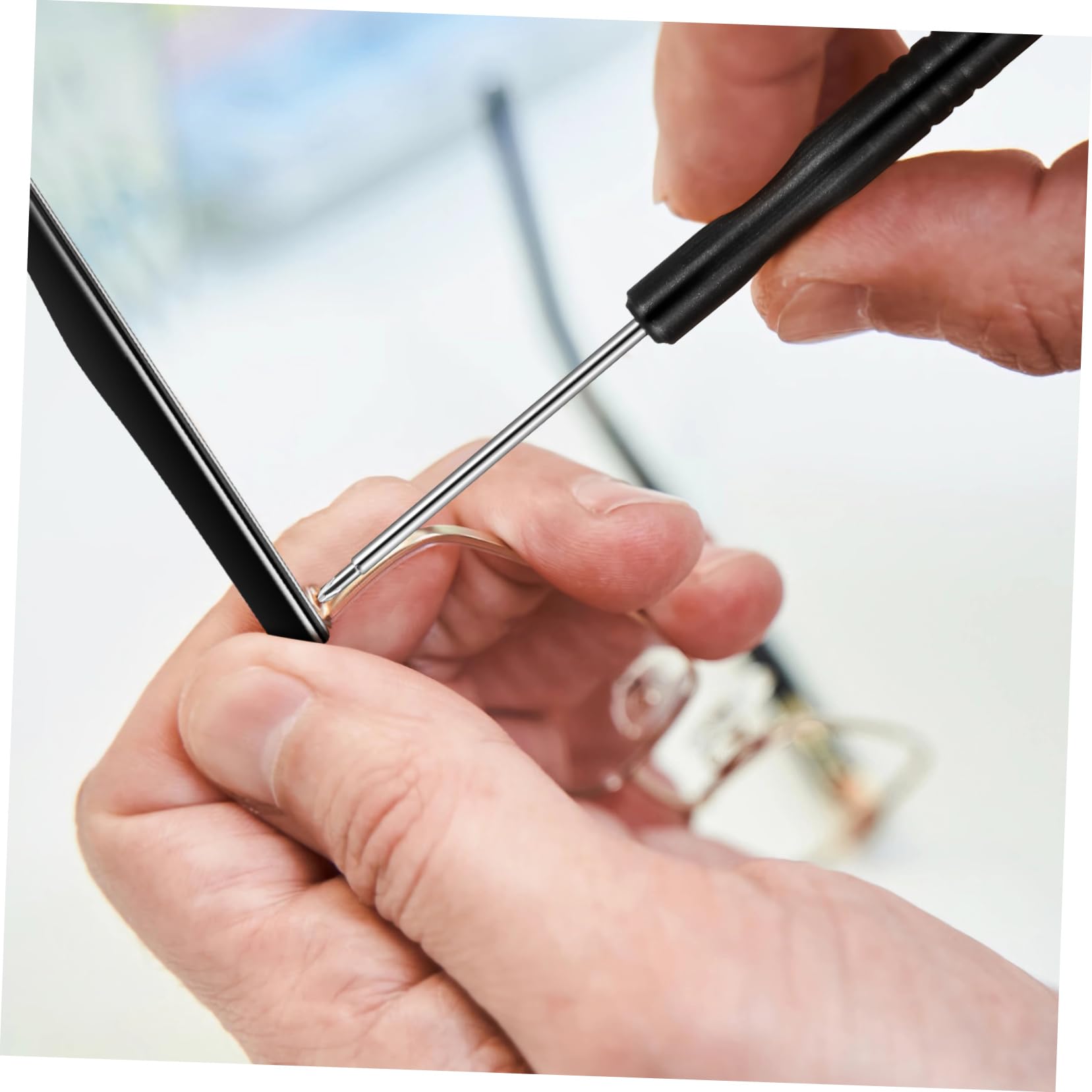 Healeved 1 Pair Glasses Temple Repair Kit - Metal Frame Replacement Tips for Sunglasses & Eyeglasses Arm Ends - Fix Loose or Broken Temple Tips for Comfortable Wear (Home, Office, Travel)