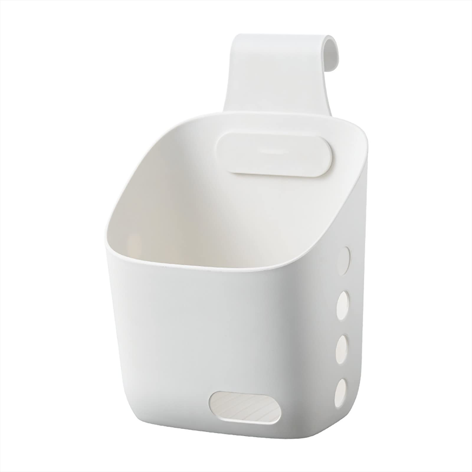 Hanging Plastic Storage Basket with Hooks - Multi-Purpose Shower, Kitchen & Bedroom Organizer with Drainage Holes | Perfect for Bathroom, Pantry & Home Organization