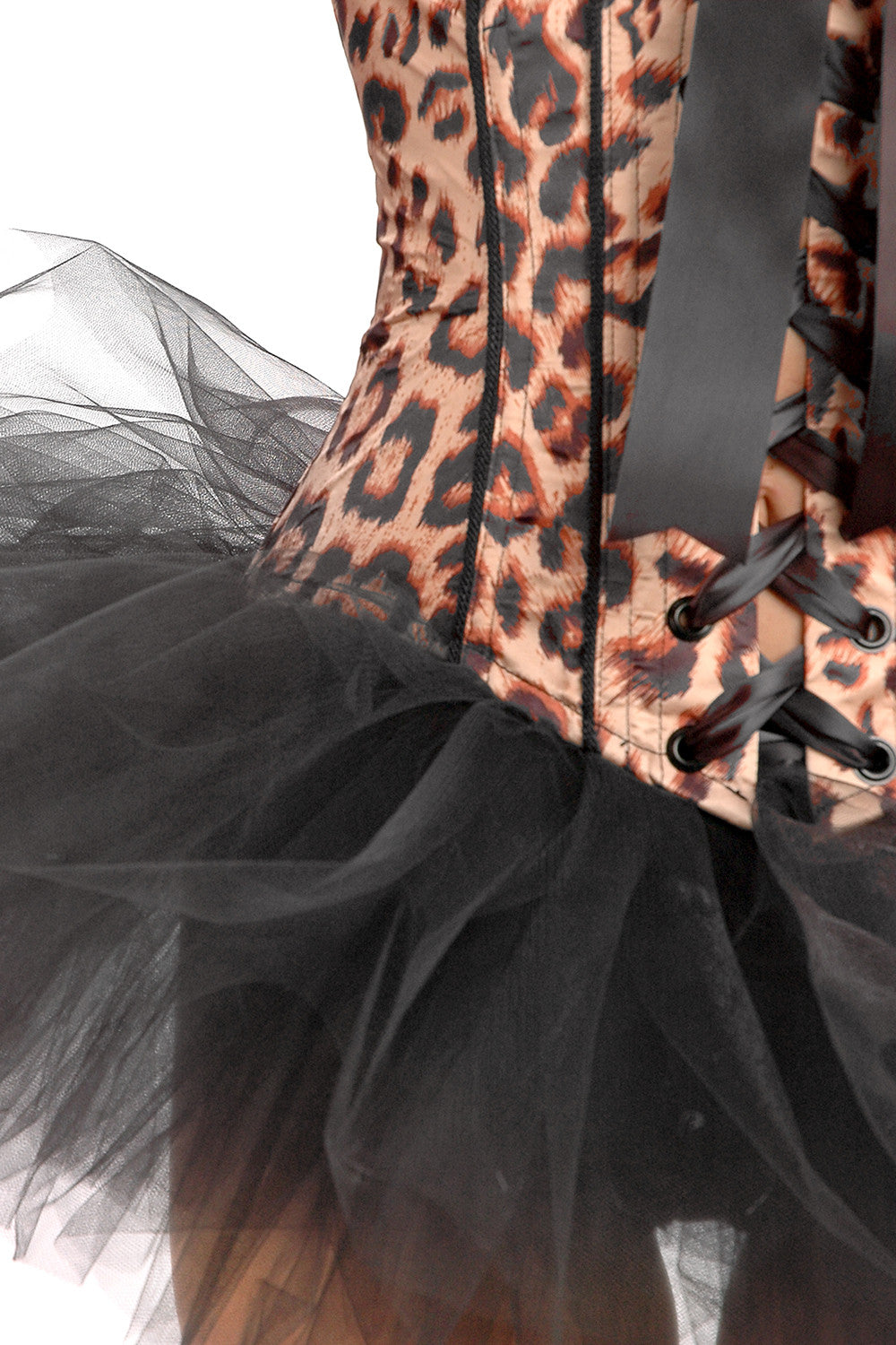 Leopard Print Deluxe Corset for Women - Sexy Waist Trainer & Shapewear for Burlesque, Cosplay & Evening Wear
