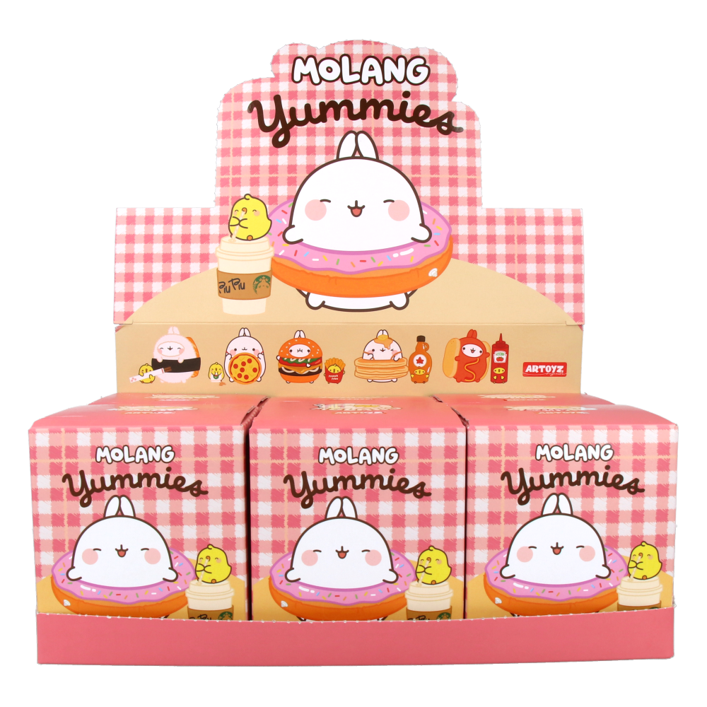 Molang Yummies Series Display Set - 6 Adorable Collectible Figures for Anime Fans | Perfect for Home Decor, Office Display, and Gift Giving