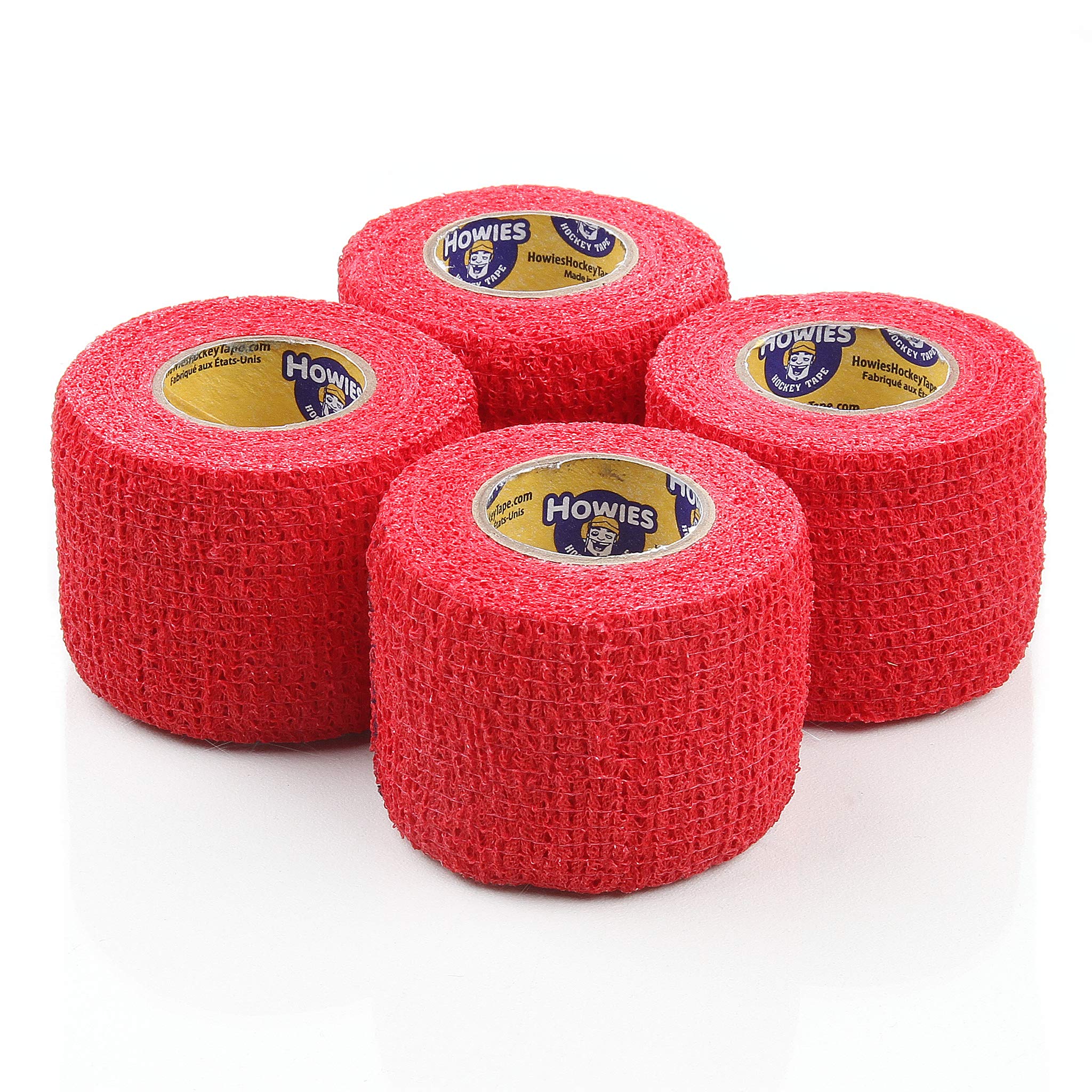 Howies Hockey Tape - Red Stretchy Grip Hockey Tape (12 Pack) | Premium Hockey Stick Grip Tape for Enhanced Control | Ideal for Ice Hockey, Street Hockey & Training Sessions