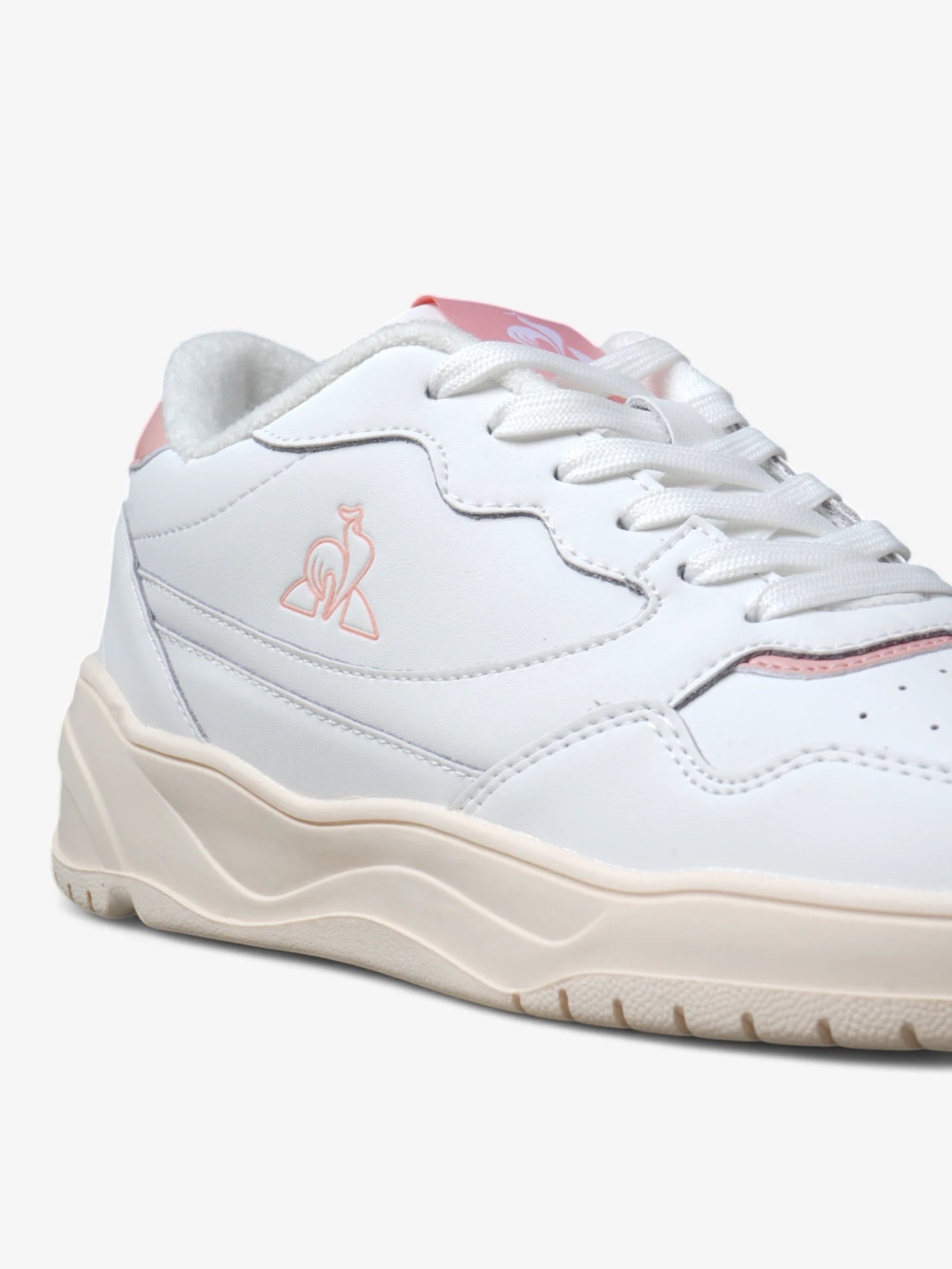 Le Coq Sportif Alma Women's Sneakers - White & Pink Running Shoes for Women | Comfortable Walking & Gym Workout Shoes