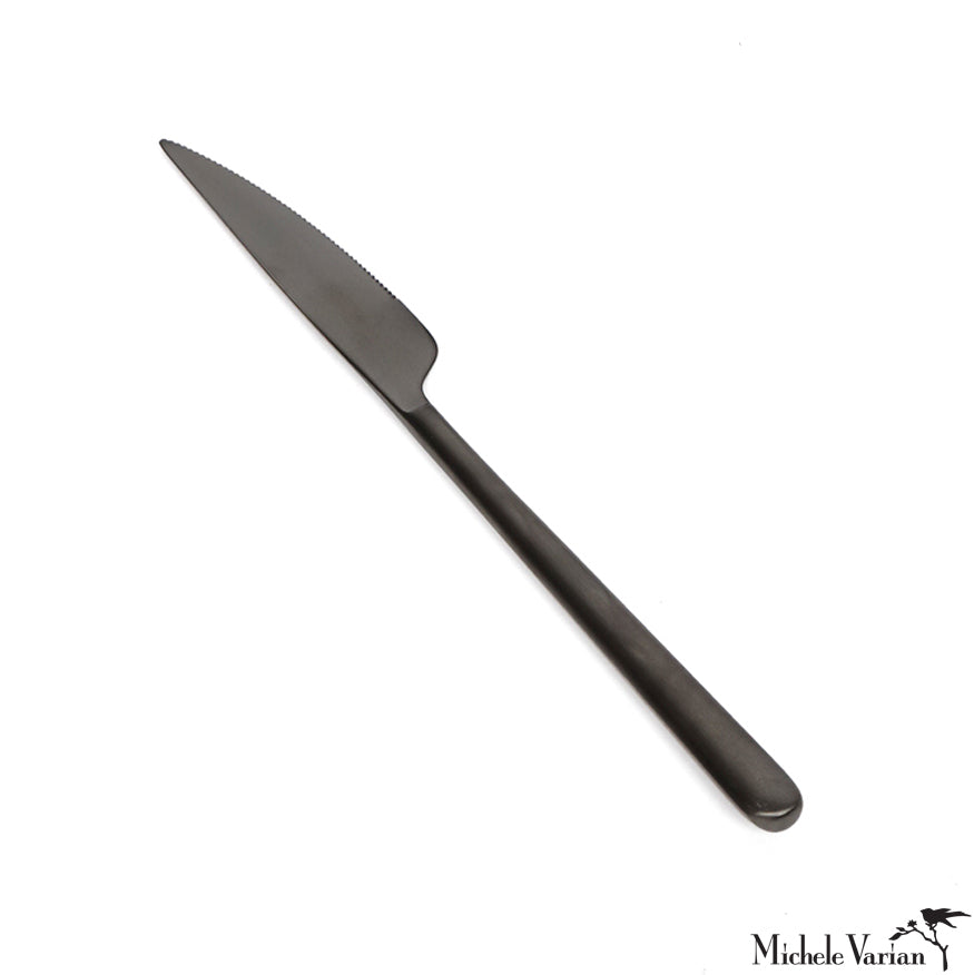 Premium Brushed Black Stainless Steel Table Knife - Elegant Cutlery for Fine Dining, Restaurants & Home Use