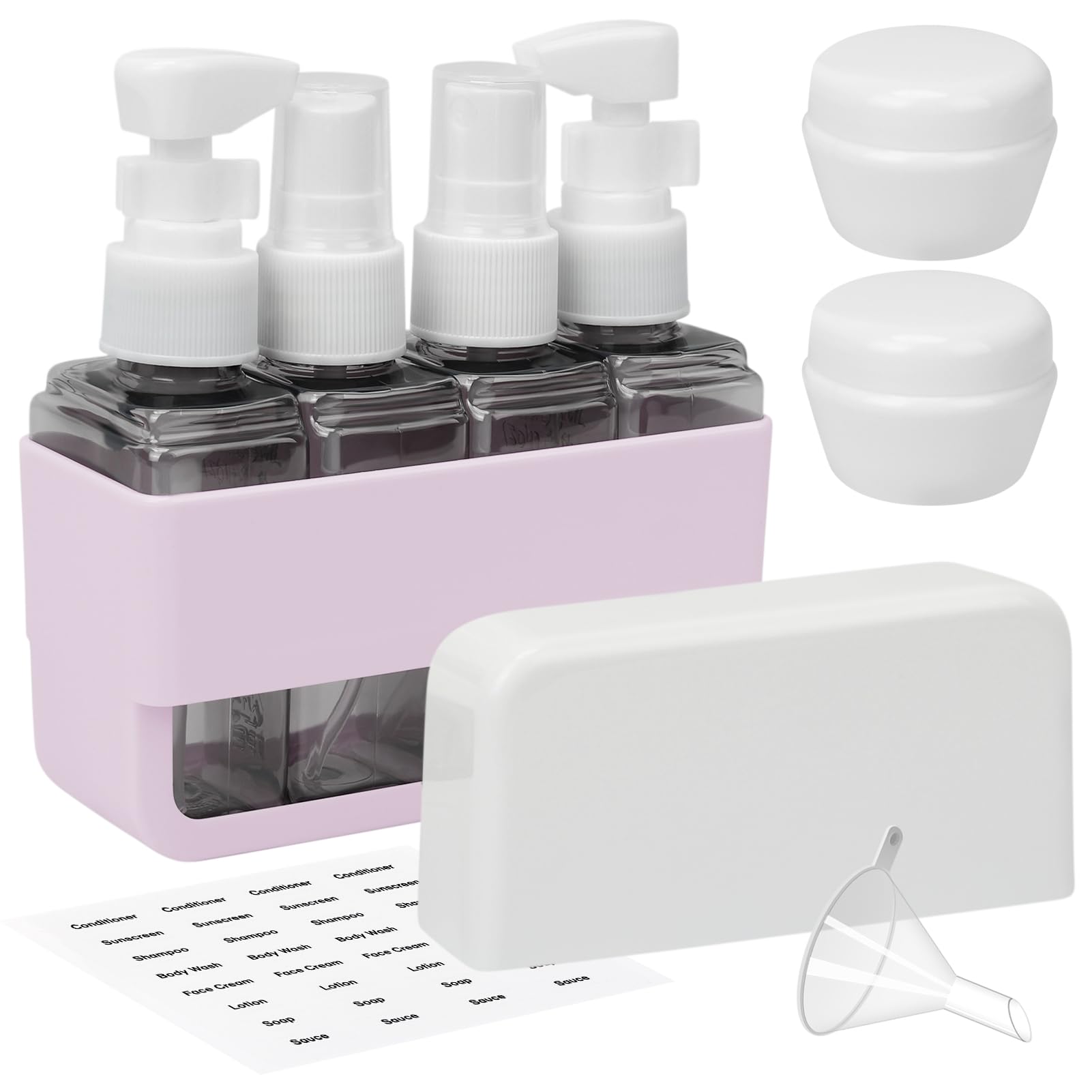 TSA Approved Travel Toiletries Bottles Set - Leakproof Refillable Containers for Shampoo, Conditioner & Perfume - Mini Travel Size Essentials Kit for Airplane, Camping & Gym