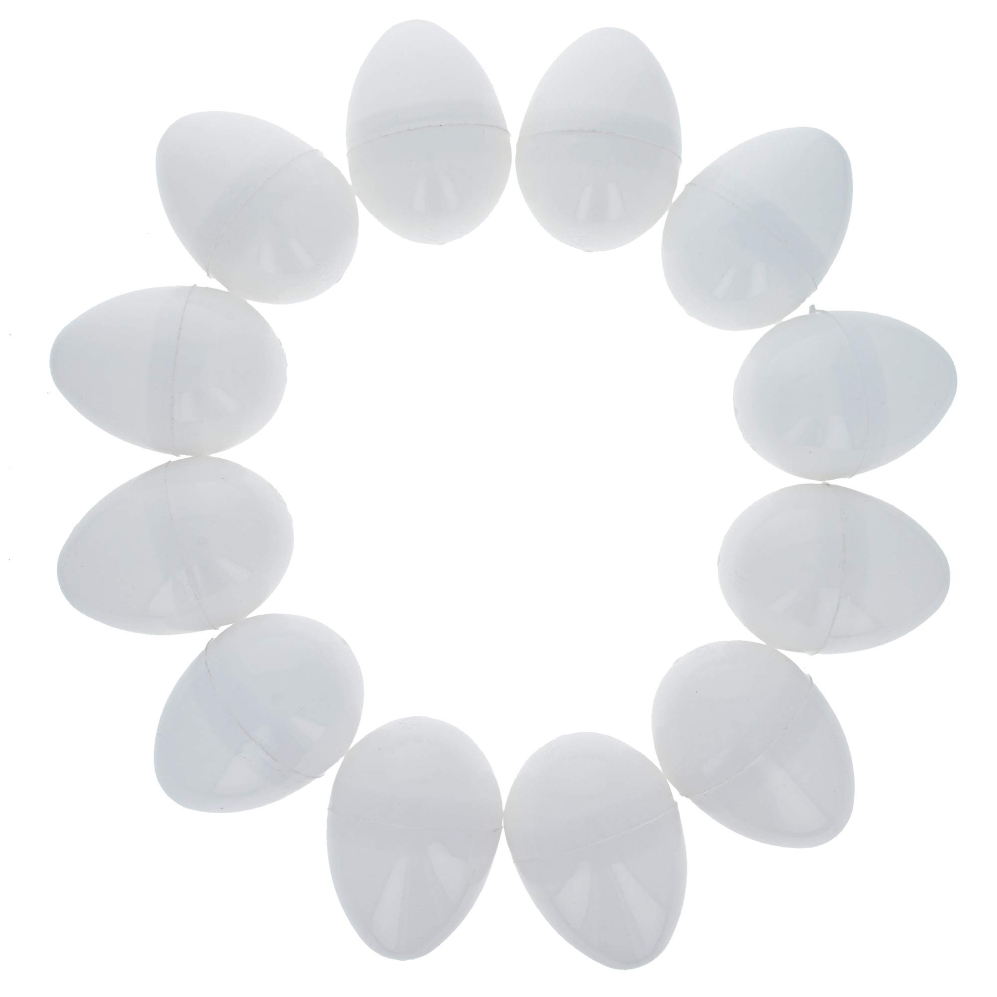 12 Pack White Plastic Easter Eggs for Easter Egg Hunt, DIY Decorations, and Party Favors - Perfect for Kids' Activities and Spring Celebrations