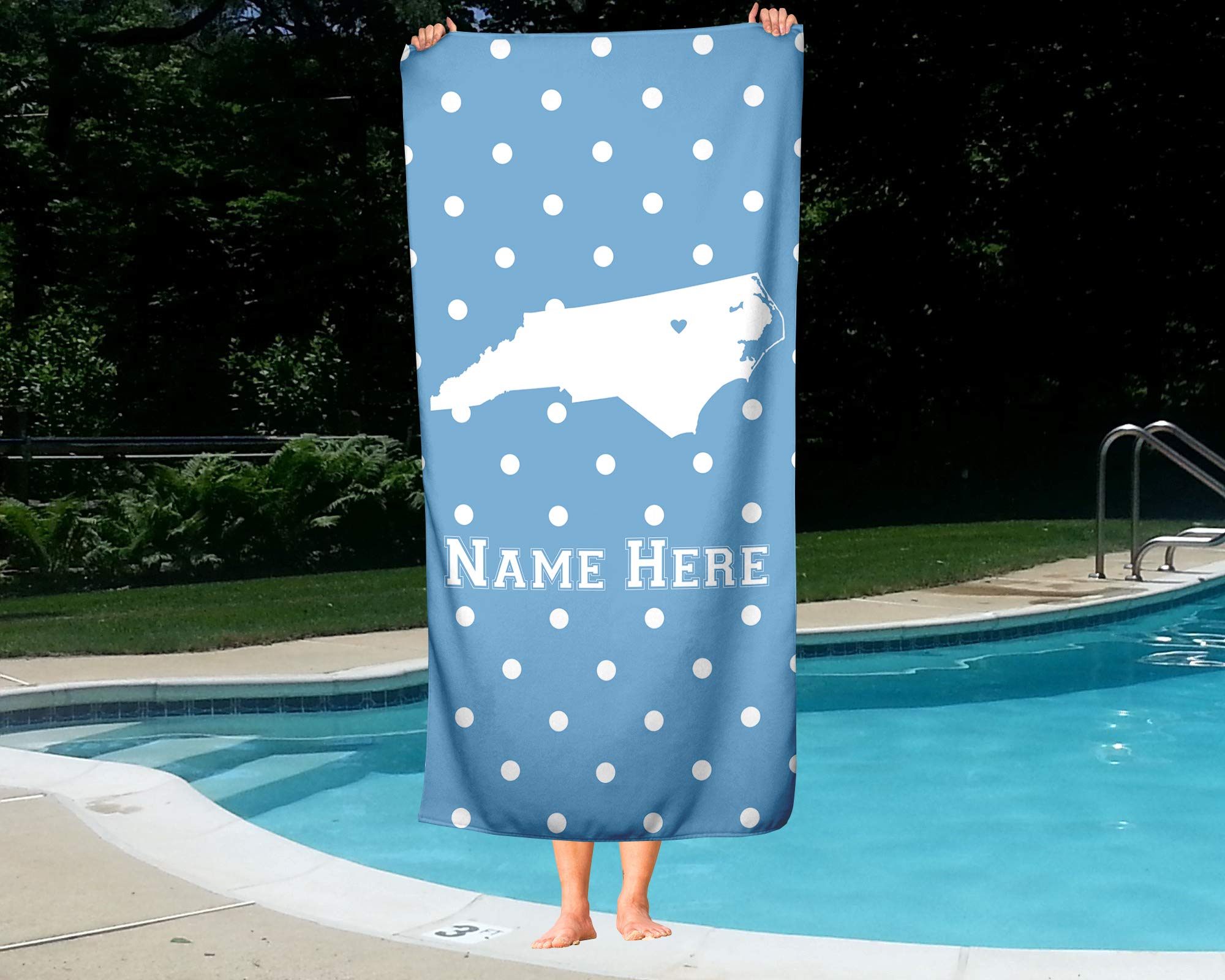 Custom Chapel Hill North Carolina State Pride Beach & Bath Towel - Personalized Medium & Large Towels for Adults & Kids - Perfect for College Football, Basketball Fans, Beach Trips & Home Decor
