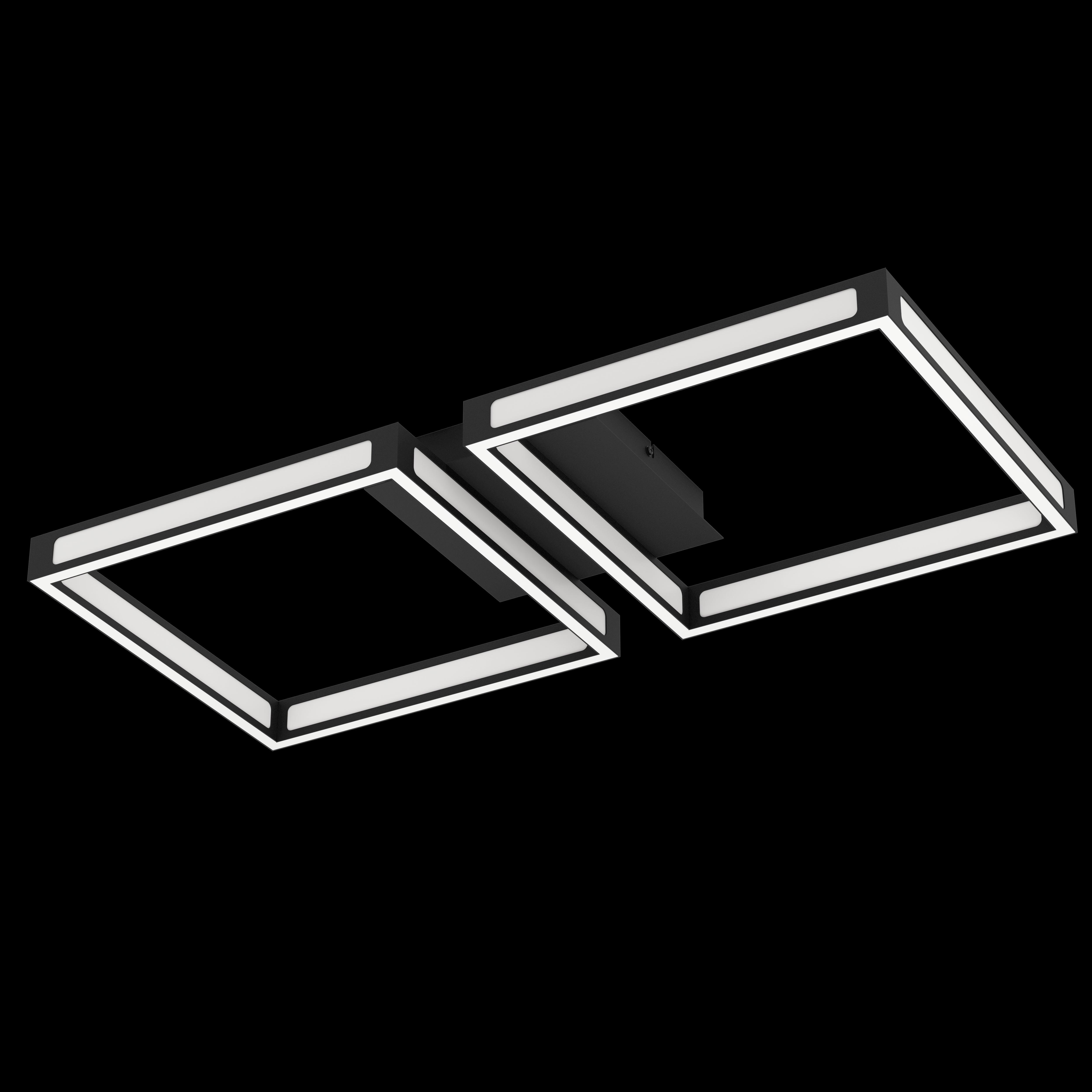 Eglo Altaflor 2-Light Square Black LED Flush Mount Ceiling Fixture - Modern Lighting for Bedroom, Kitchen, Hallway & Office