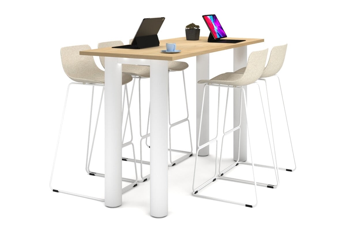 Quadro Cylinder Legs Counter Table - 1800L x 700W Modern Kitchen Island with Sturdy Metal Base | Perfect for Small Space Dining, Breakfast Nook & Home Bar Setup
