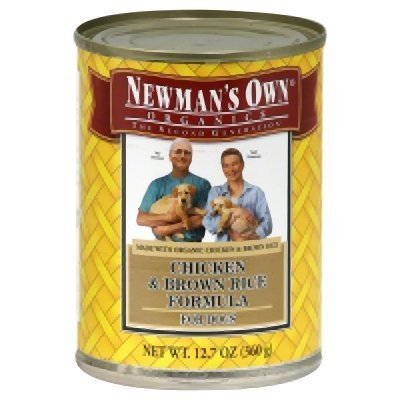Newman's Own Organic Dog Food - Chicken & Brown Rice Recipe - Grain-Free, All-Natural Canned Wet Food for Dogs - Perfect for Sensitive Stomachs & Picky Eaters - Ideal for Mealtime, Training Treats & Travel Feeding
