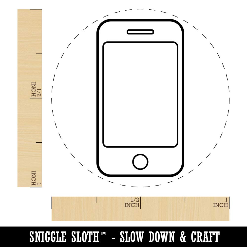 1 Inch Medium Mobile Tablet Phone Outline Rubber Stamp for Stamping, Crafting, Planners - Perfect for DIY Scrapbooking, Journaling & Card Making Projects