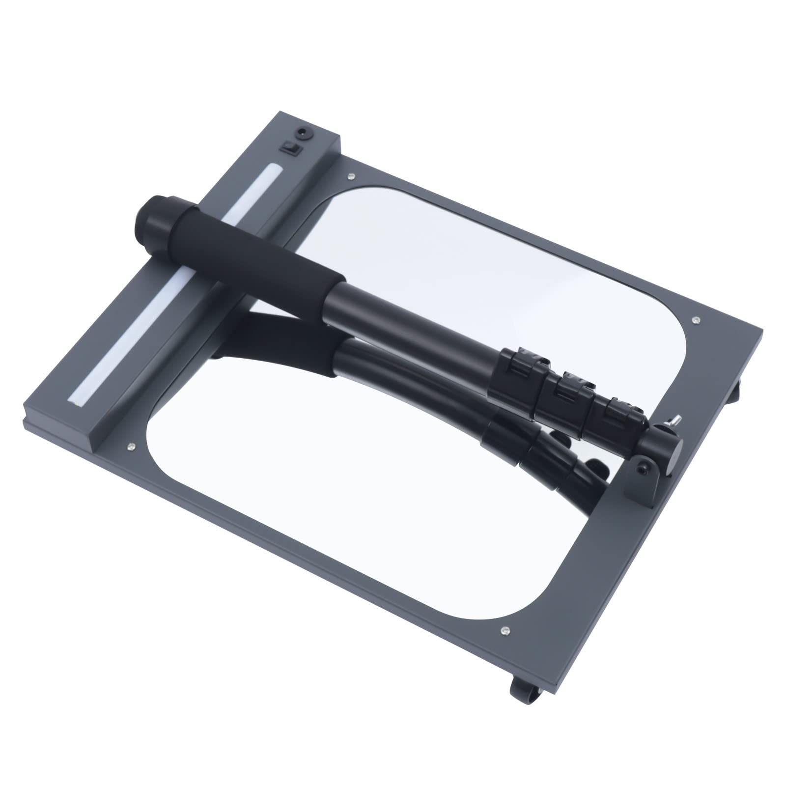 Telescopic Vehicle Inspection Mirror with LED Light & Swivel Wheels - Extendable Under Car Inspection Tool for Mechanics, Security Checks & DIY Auto Maintenance