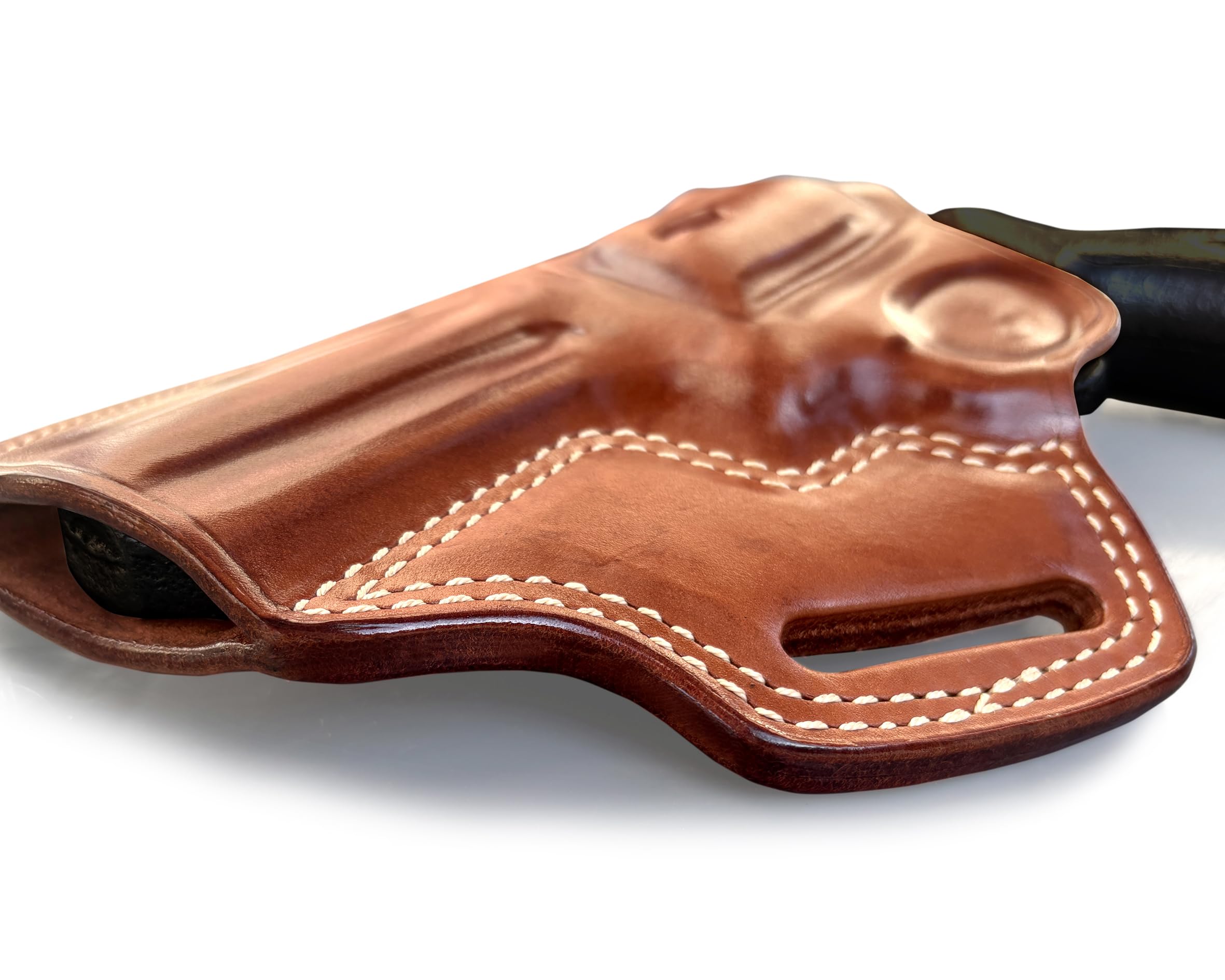 Premium Leather OWB Pancake Holster for Ruger GP-100 357 Magnum (4.20