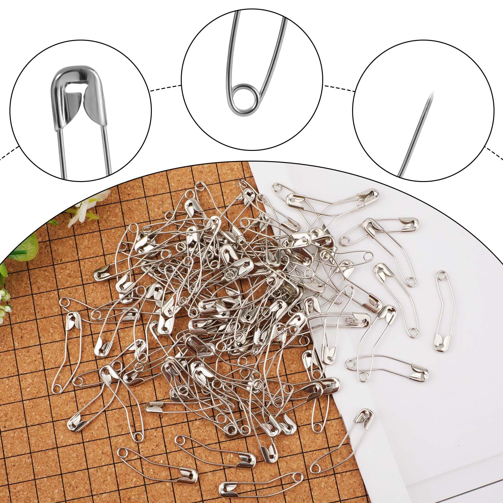Curved Safety Pins 100pcs - 1.26