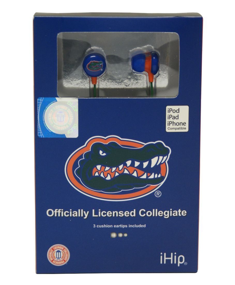 iHip NCAA Florida Gators Wired Earbuds - Officially Licensed College Sports Headphones for Fans - Perfect for Game Day, Workouts & School