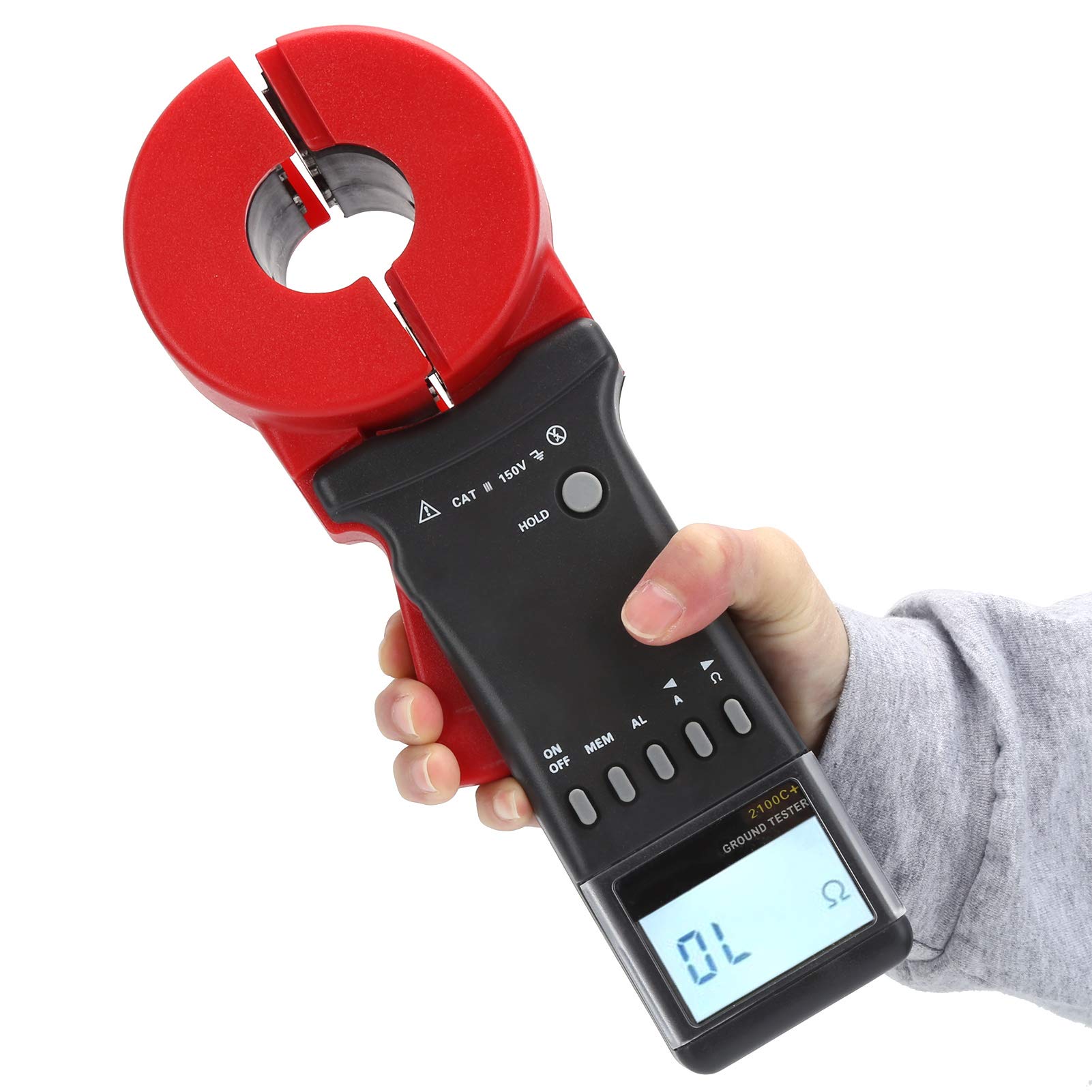 ETCR2100C Digital Ground Resistance Meter 0.011200Ω Earth Tester - Professional Electrical Testing Equipment for Power Systems, Oil Fields, Construction & Industrial Applications | Perfect for Electricians, Engineers & Maintenance Technicians