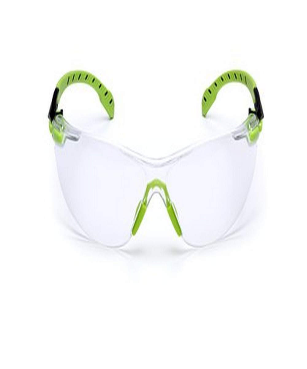 3M 50051131271826 Solus 1000-Series Safety Glasses - Green/Black Frame, Standard Clear Lens (Pack of 20) - ANSI Z87.1 Certified for Construction, Woodworking & Industrial Safety Use
