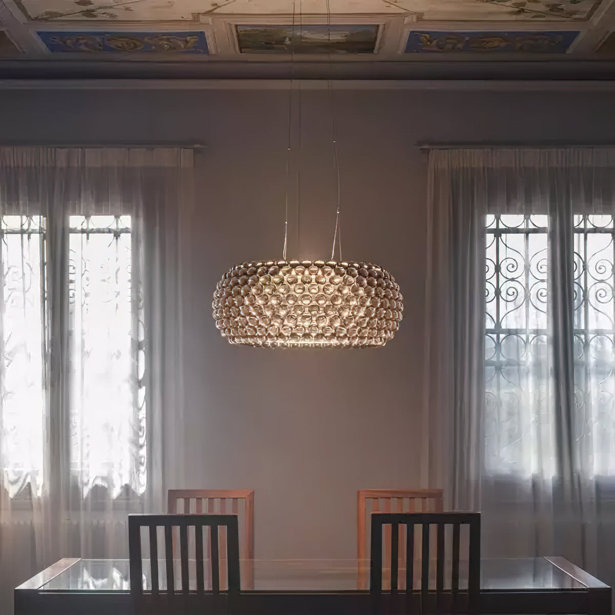 Elegant Caboche Pendant Light - Modern Glass Ceiling Lamp for Dining Room, Kitchen Island & Bedroom Decor