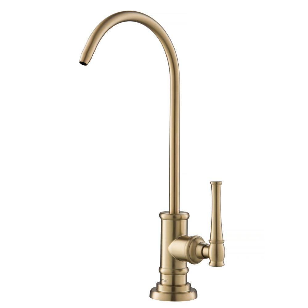 KRAUS Allyn 100% Lead-Free Brushed Gold Kitchen Water Filter Faucet - FF-102BG | Perfect for Clean Drinking Water & Modern Kitchen Designs