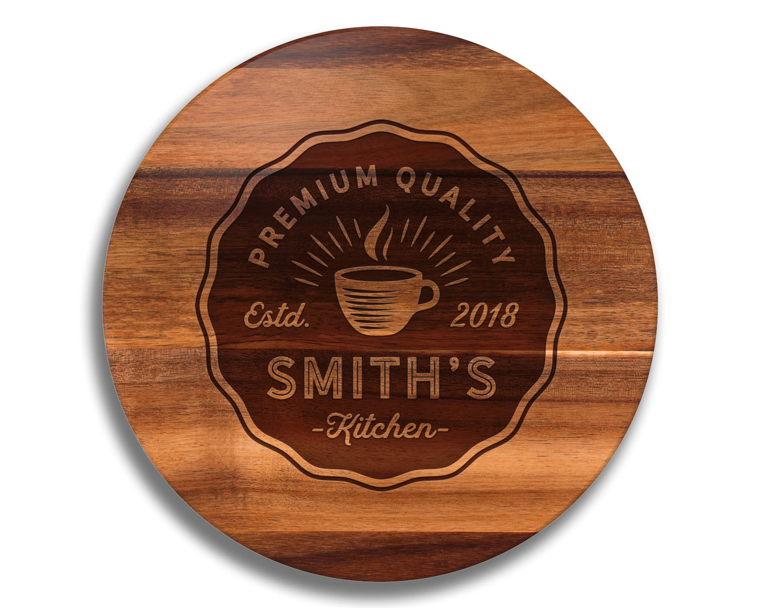 Personalized Engraved Wood Lazy Susan Turntable - Unique Coffee Lover Gift for Kitchen, Mother's Day, Anniversary - Perfect for Serving Snacks, Spices & Entertaining Guests