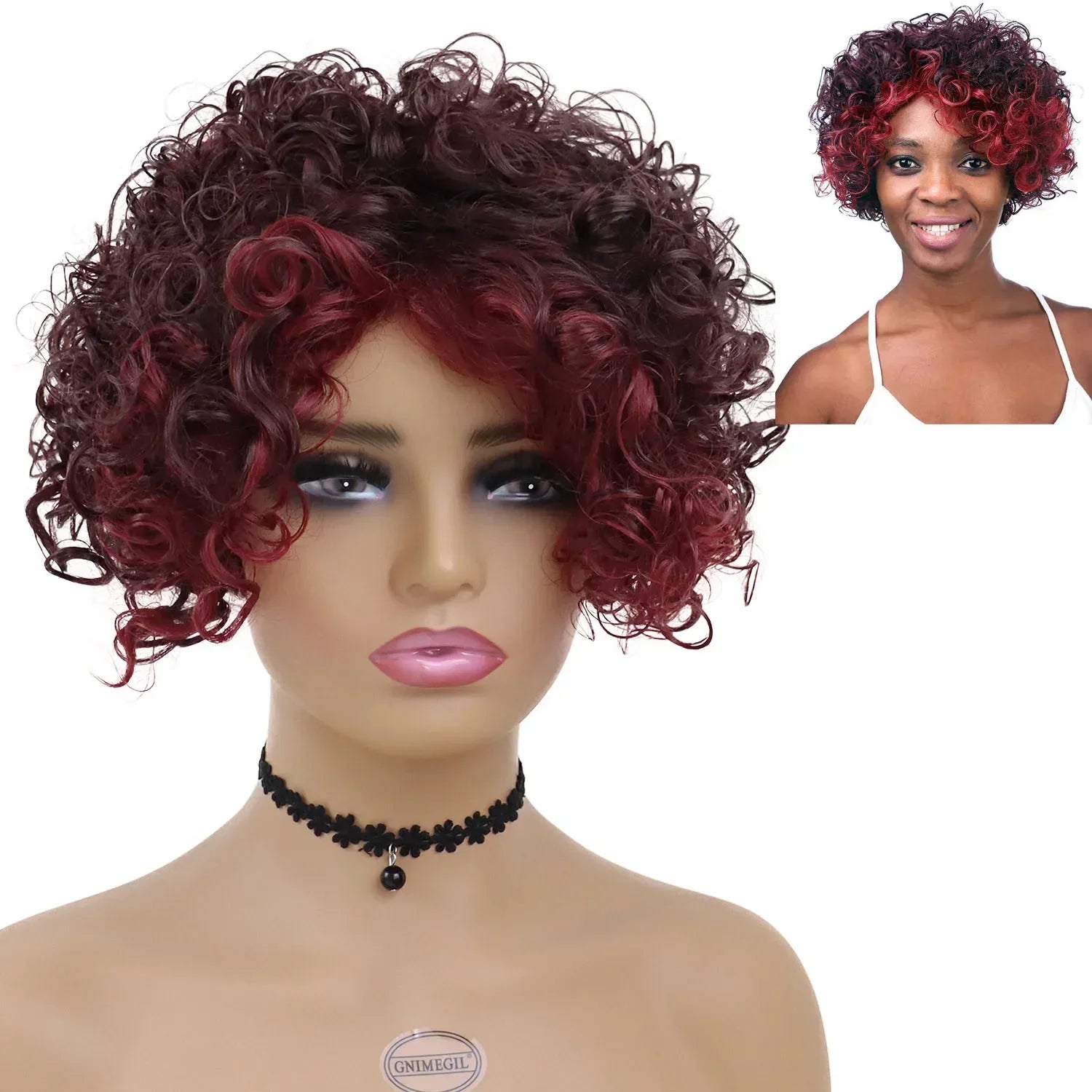 Afro Curly Wigs for Black Women - Short Synthetic Hair Wigs with High Temperature Fiber - Natural Looking & High Quality - Perfect for Daily Wear, Cosplay & Special Occasions