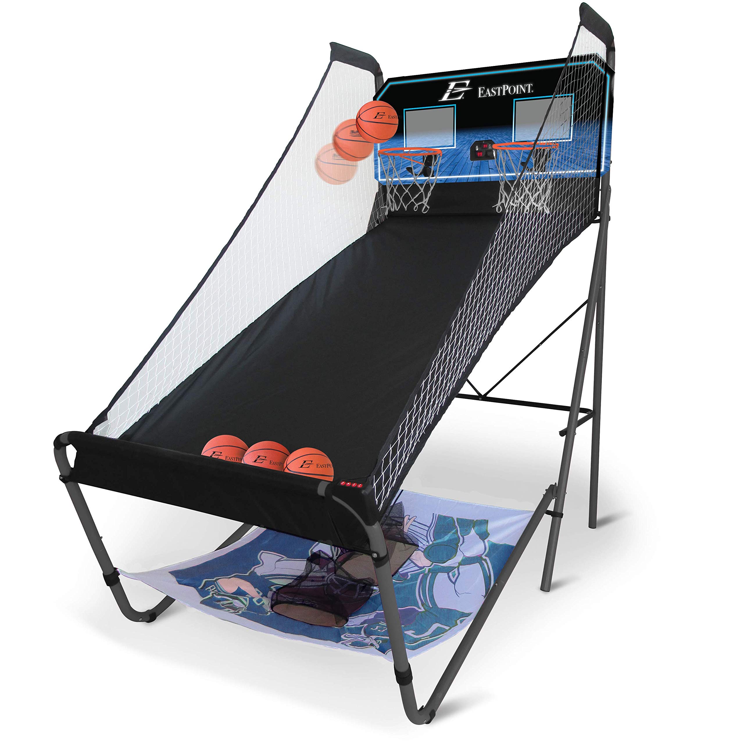 EastPoint Sports 3-in-1 Indoor Basketball Hoop, Football & Baseball Pitch Gaming Center - Multi-Sport Arcade Machine for Home, Game Room & Kids Playroom - Perfect for Family Fun & Indoor Sports Training