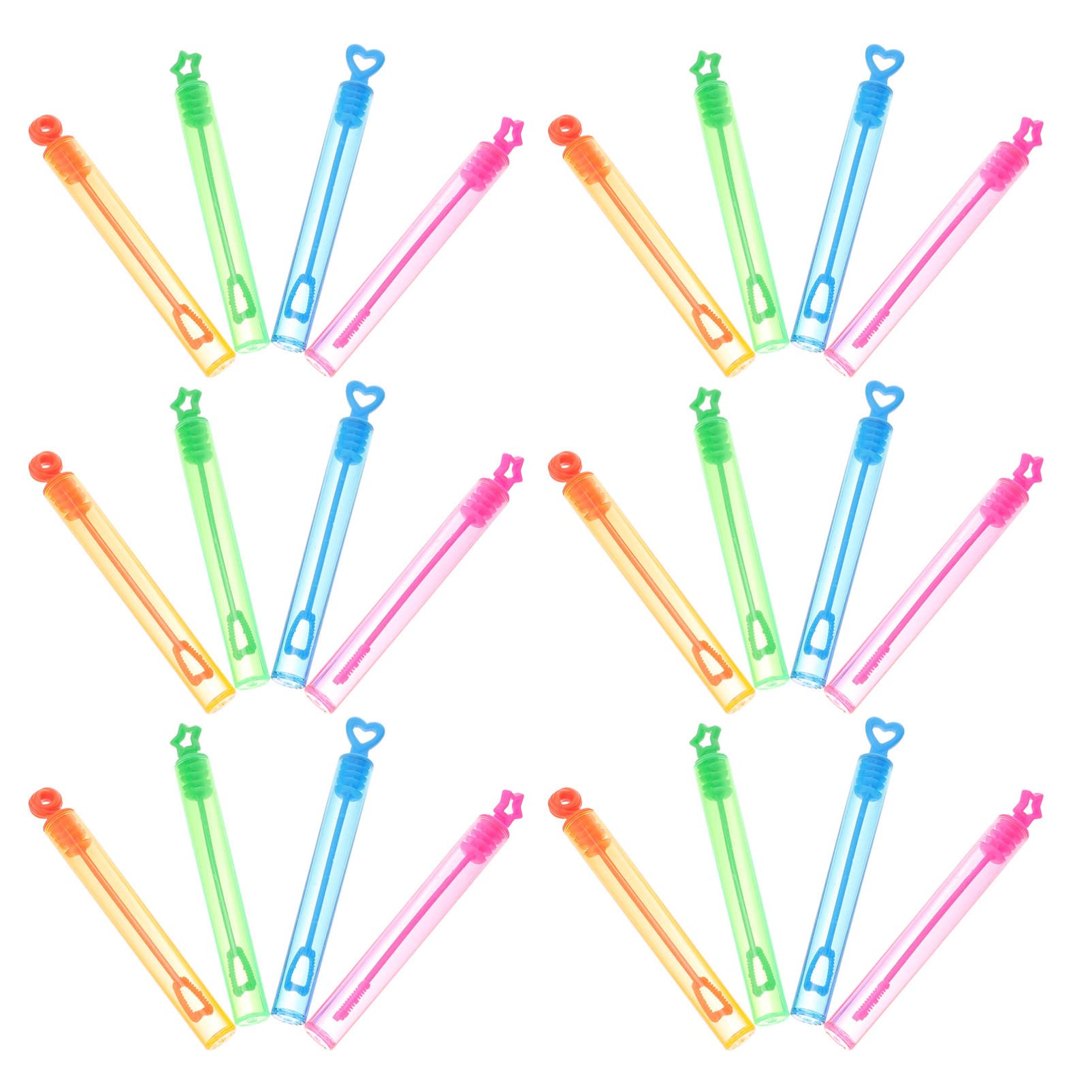 Kisangel 24pcs Mini Bubble Wands - Refillable Plastic Bubble Blowers for Kids - Summer Outdoor Toys, Bath Time Fun, Birthday Parties & Backyard Games (Assorted Colors)