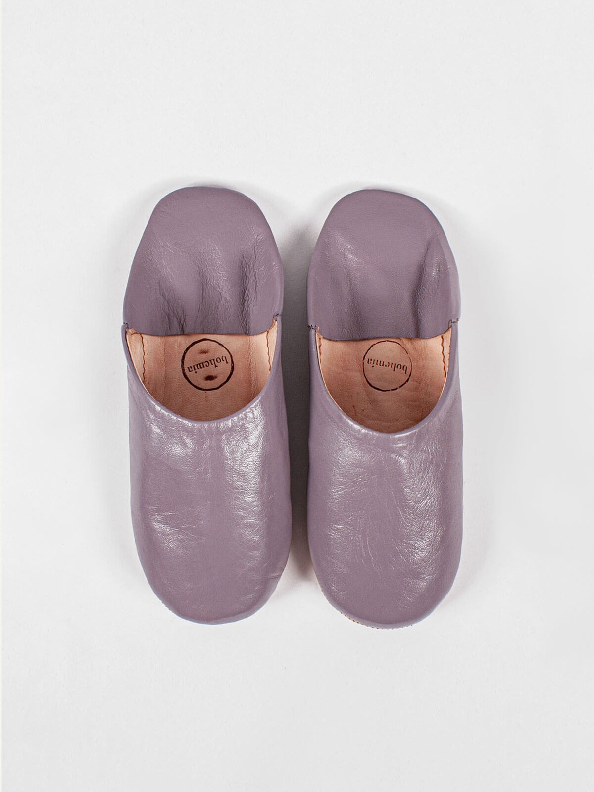Moroccan Babouche Slippers for Women - Soft Violet Leather House Shoes | Comfortable Indoor/Outdoor Slides for Home, Spa & Lounging