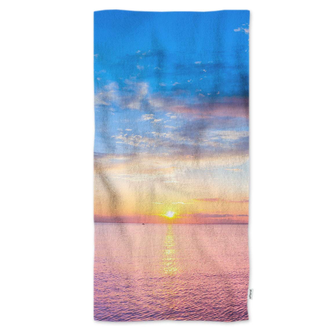 oFloral Sunset Seascape Skyscape Hand Towels - 15x30 Inch Soft Super-Absorbent Bath & Kitchen Towels for Men, Women, Kids - Perfect for Yoga, Golf, Hair Care & Beach Outings
