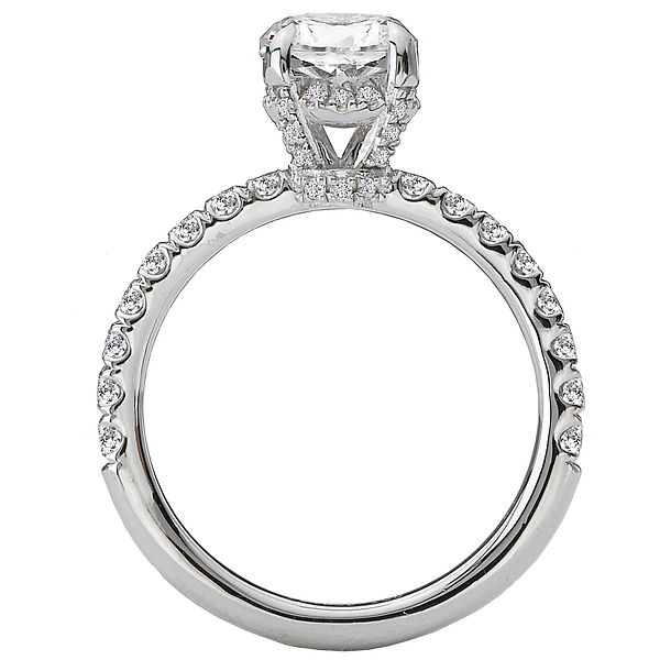 18KT White Gold 1.25 CTW Diamond Accented Head Ring for Women - Elegant Wedding Band, Anniversary Gift & Special Occasion Jewelry