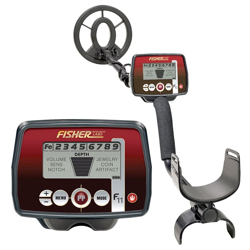 Fisher F11 Metal Detector - Professional Waterproof Metal Detector with LCD Display for Treasure Hunting, Beach, Park & Gold Prospecting | Perfect for Beginners & Hobbyists