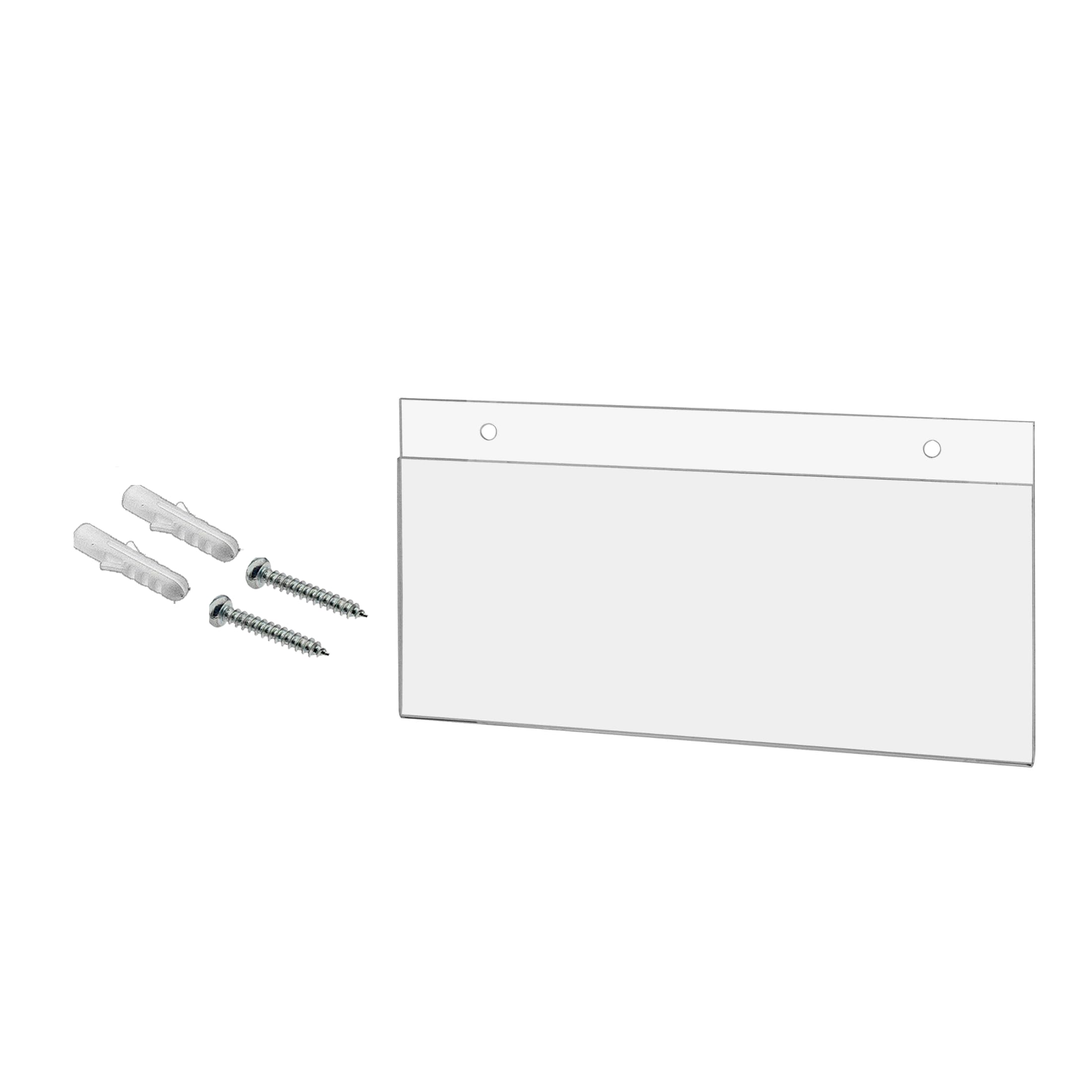 12 Pack Clear Acrylic Wall Mount Sign Holders for 10